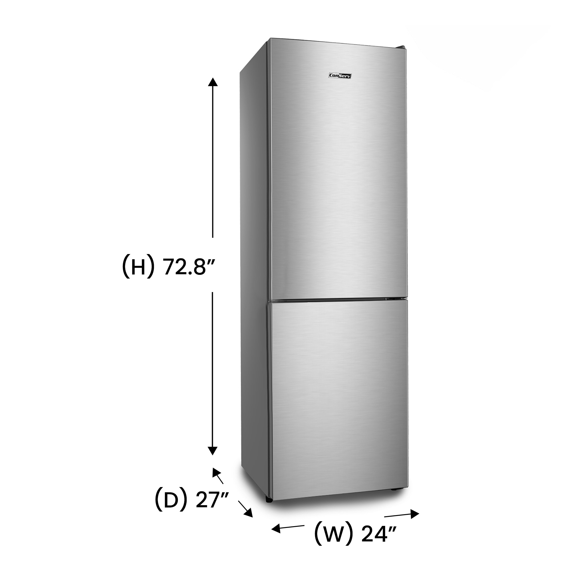Refrigerador de acero inoxidable con congelador en la parte inferior de 11.50 pies cúbicos de profundidad estándar, certificado ENERGY STAR MDRF376-1150 de Equator Advanced Appliances