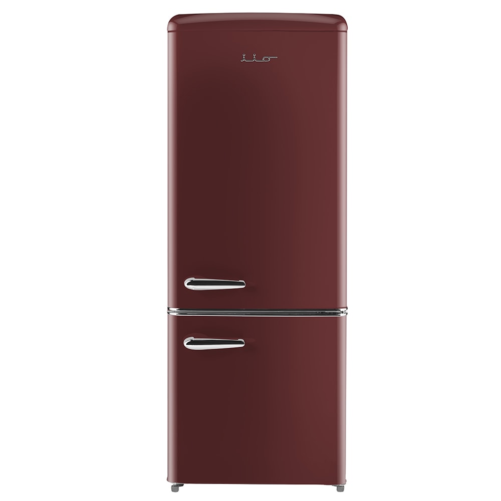 Refrigerador Retro FF1 de 7 pies cúbicos con congelador en la parte inferior de profundidad estándar color vino rojo, certificado ENERGY STAR