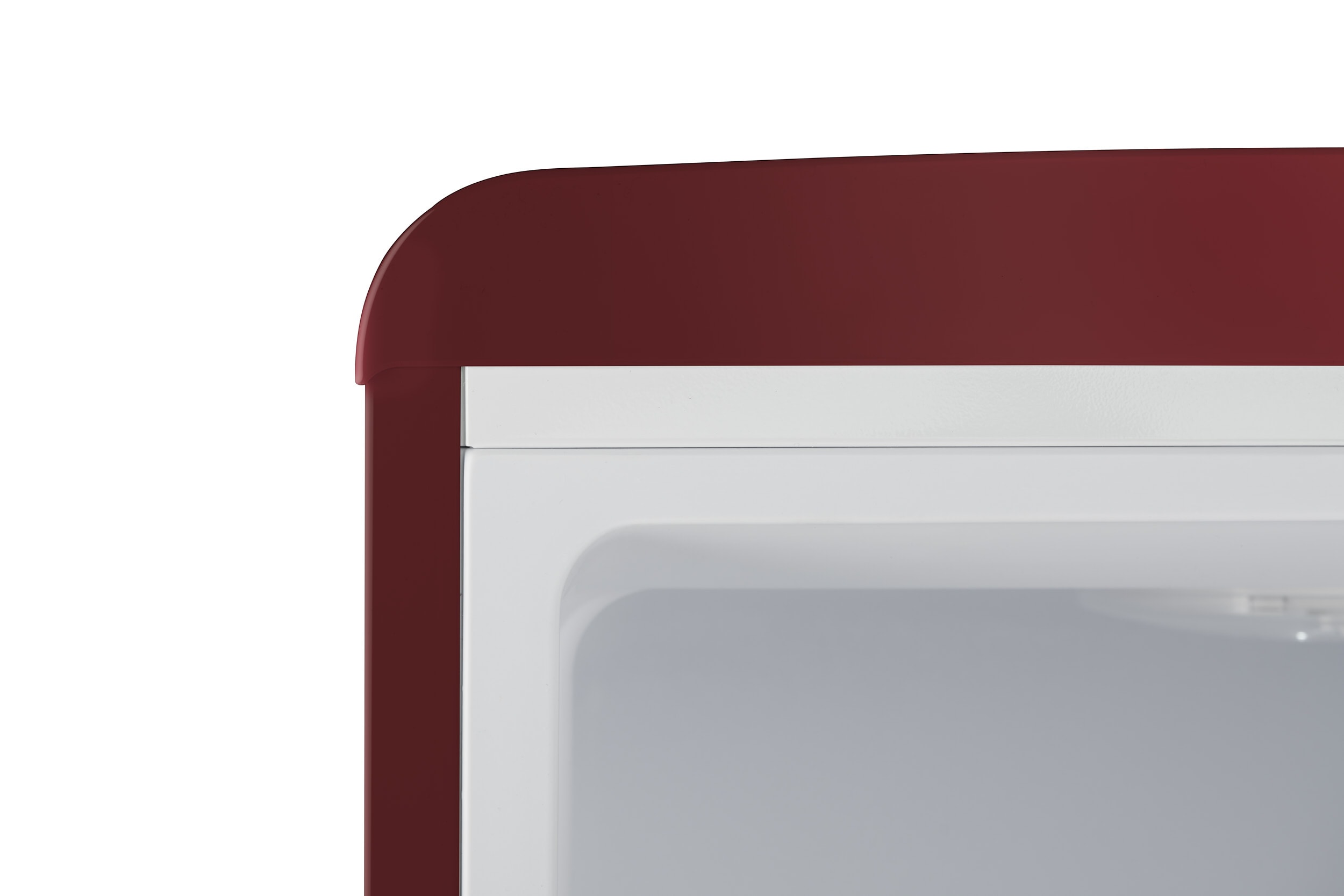 Refrigerador Retro FF1 de 7 pies cúbicos con congelador en la parte inferior de profundidad estándar color vino rojo, certificado ENERGY STAR