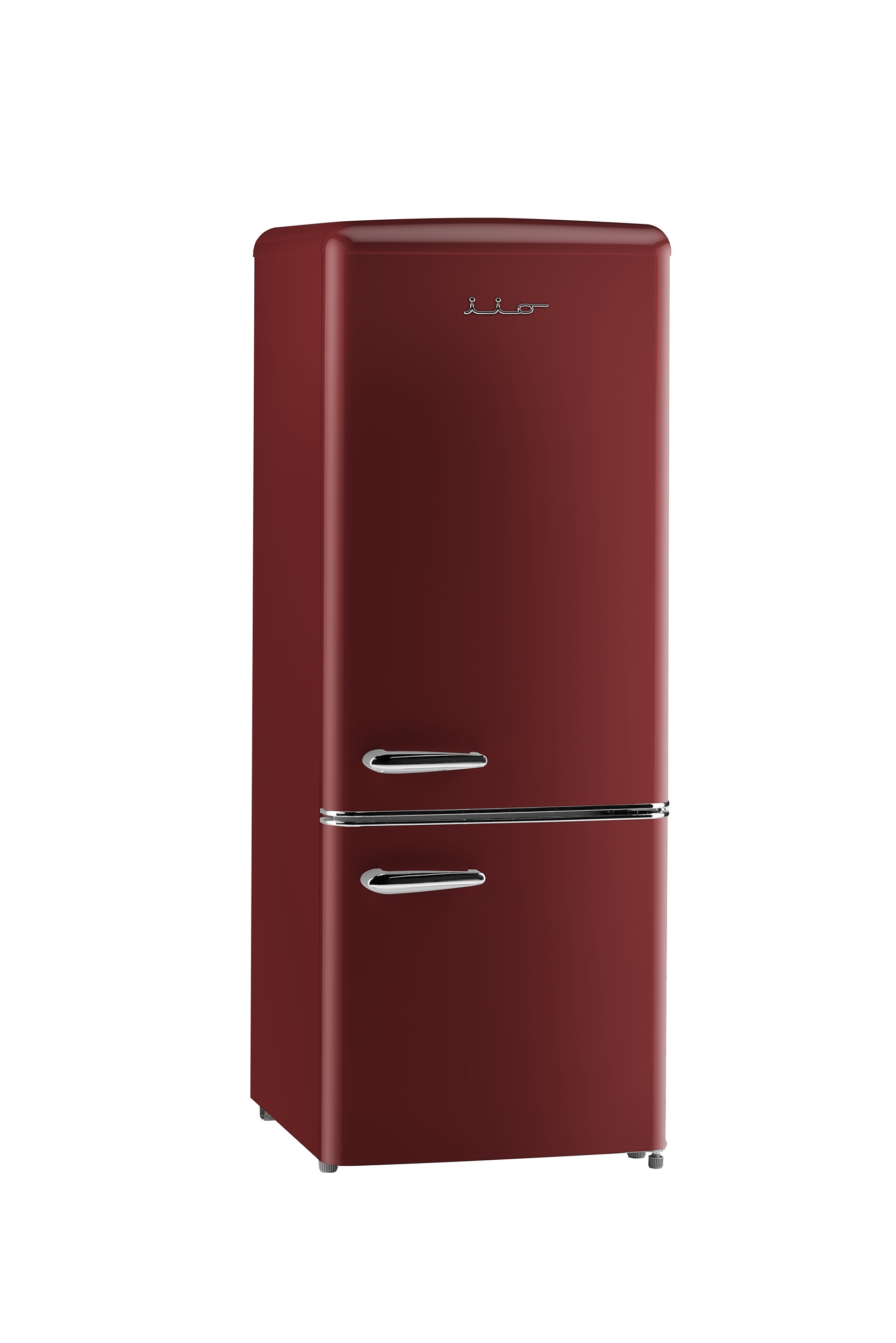 Refrigerador Retro FF1 de 7 pies cúbicos con congelador en la parte inferior de profundidad estándar color vino rojo, certificado ENERGY STAR