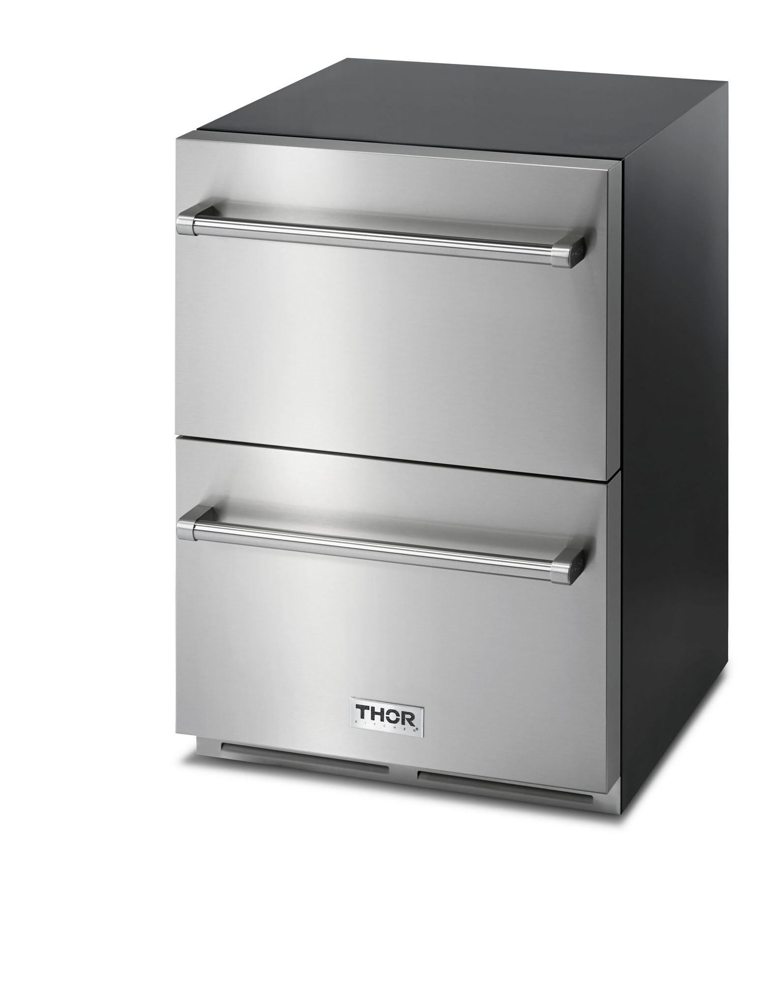 Refrigerador de cajón empotrable o de pie de 24 pulgadas con 2 cajones, de acero inoxidable