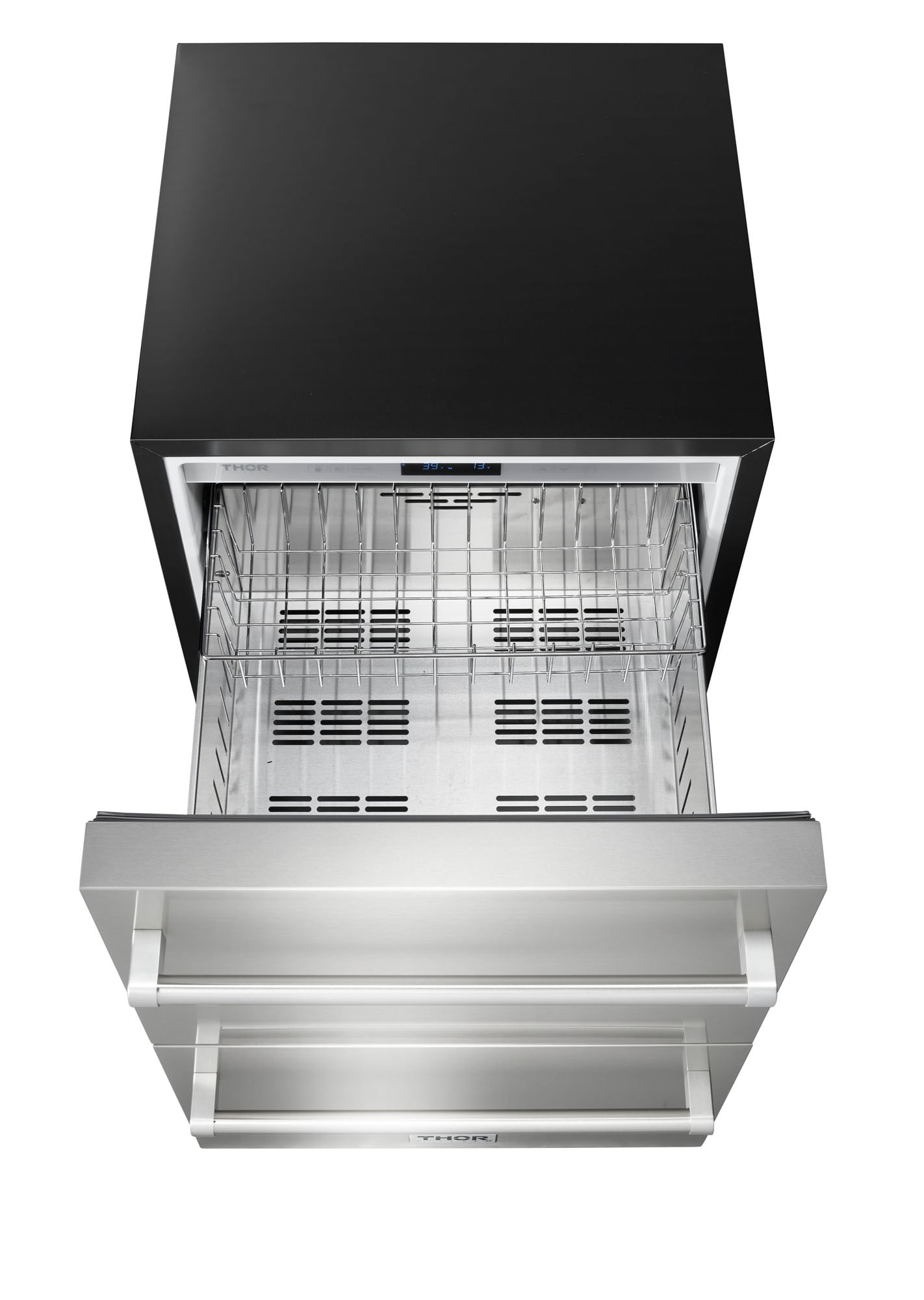 Refrigerador de cajón empotrable o de pie de 24 pulgadas con 2 cajones, de acero inoxidable