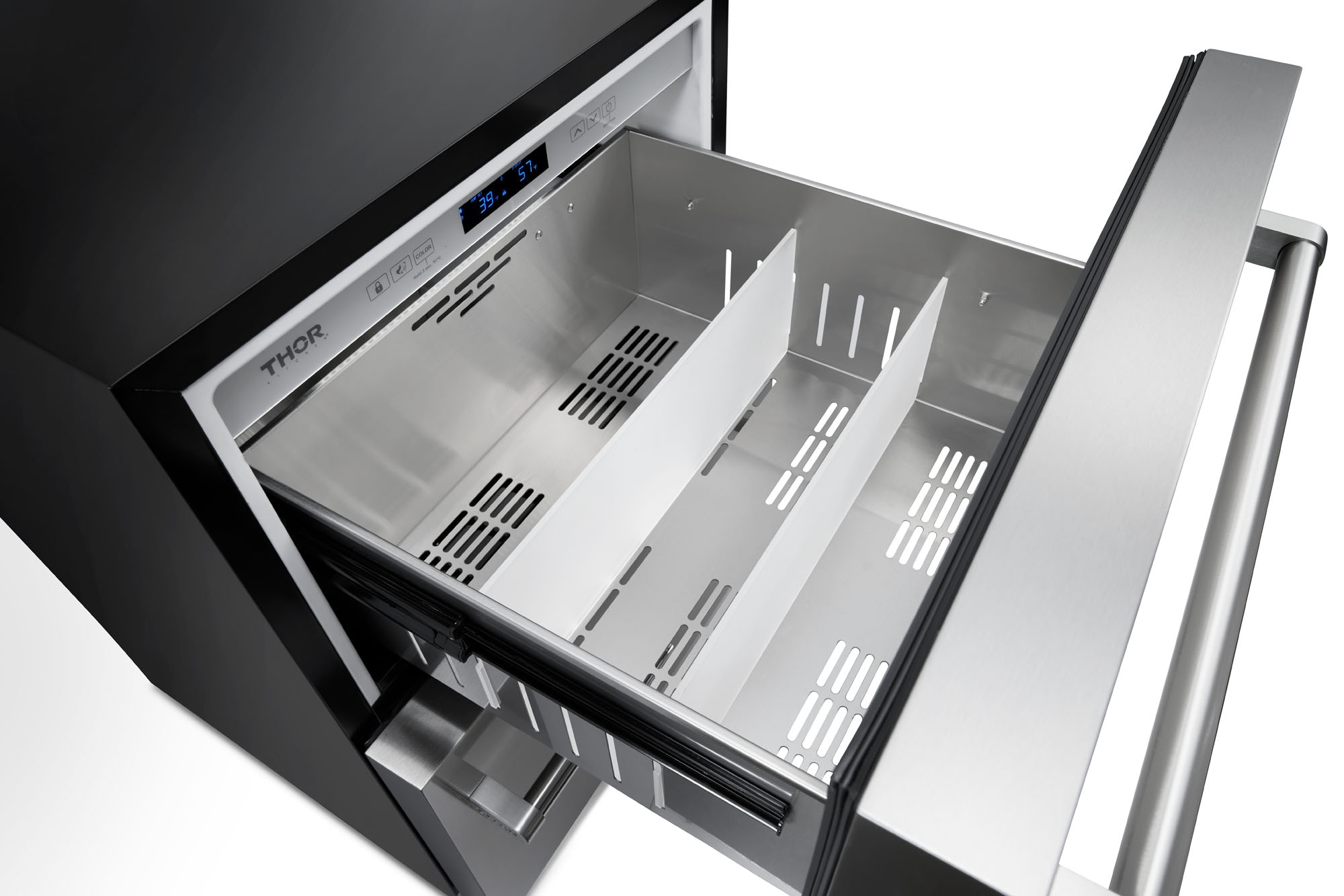 Refrigerador de cajón empotrable o de pie de 24 pulgadas con 2 cajones, de acero inoxidable