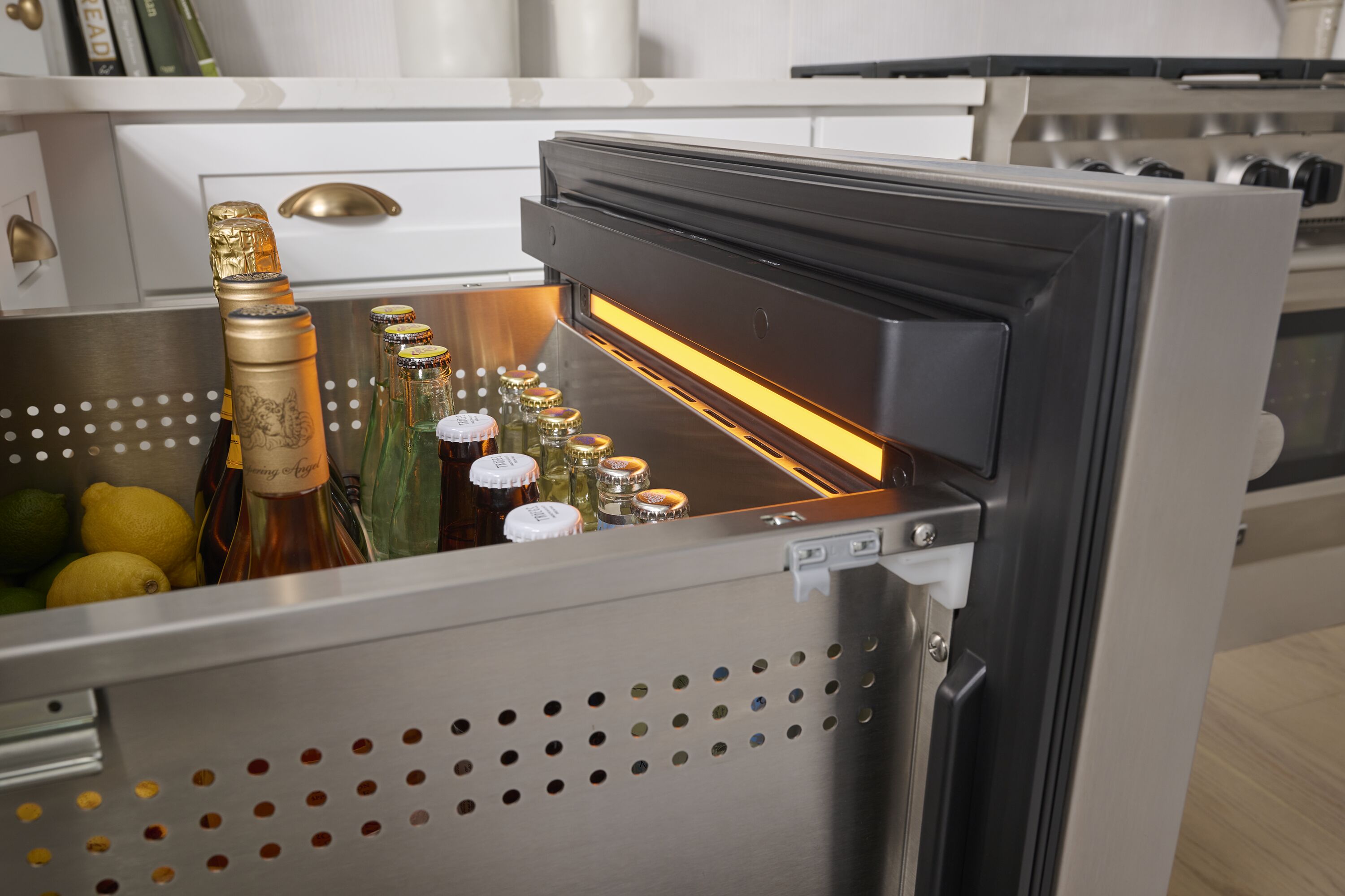 Refrigerador empotrado de 24 pulgadas de doble zona con 2 cajones Zephyr Presrv (Acero inoxidable)