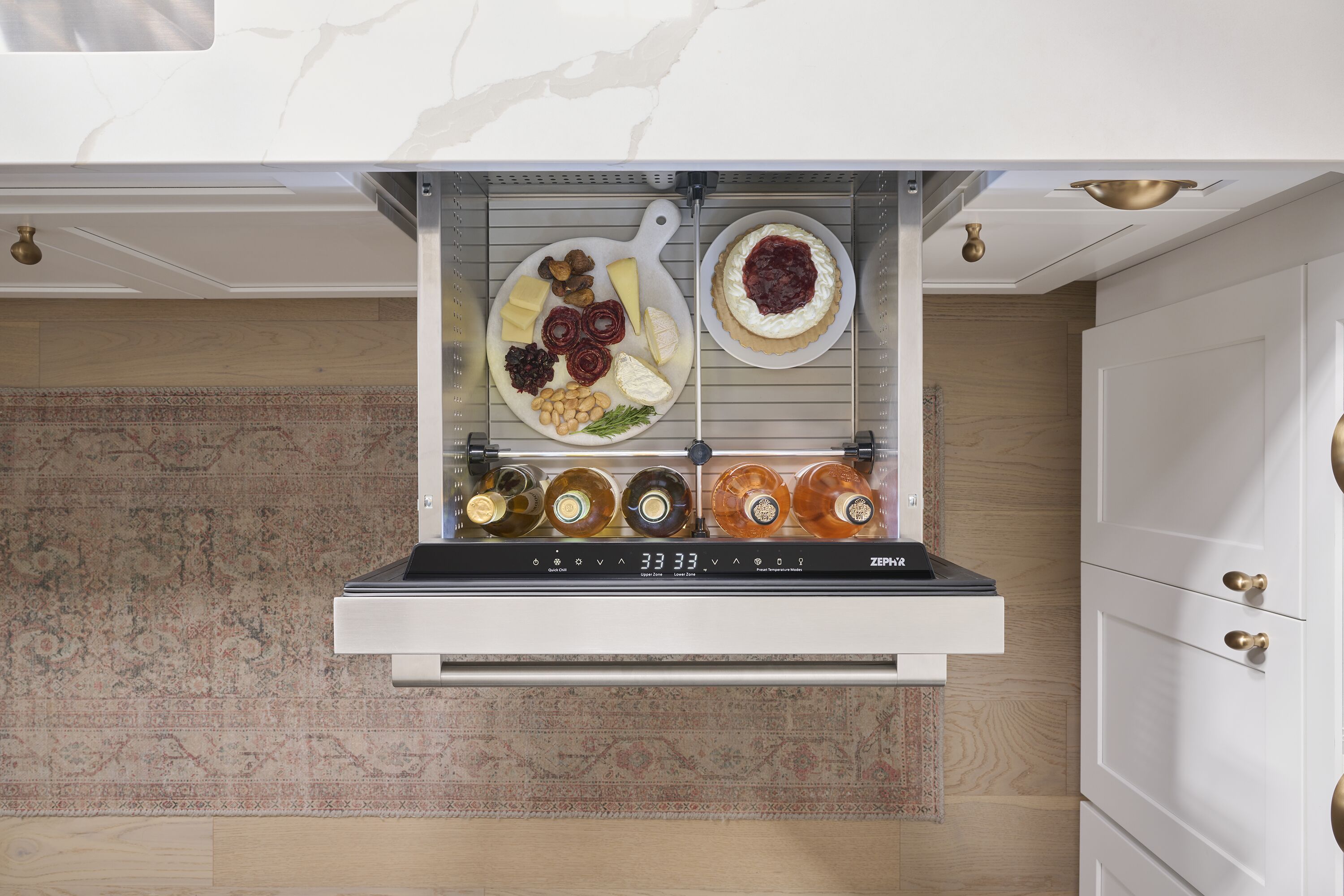 Refrigerador empotrado de 24 pulgadas de doble zona con 2 cajones Zephyr Presrv (Acero inoxidable)