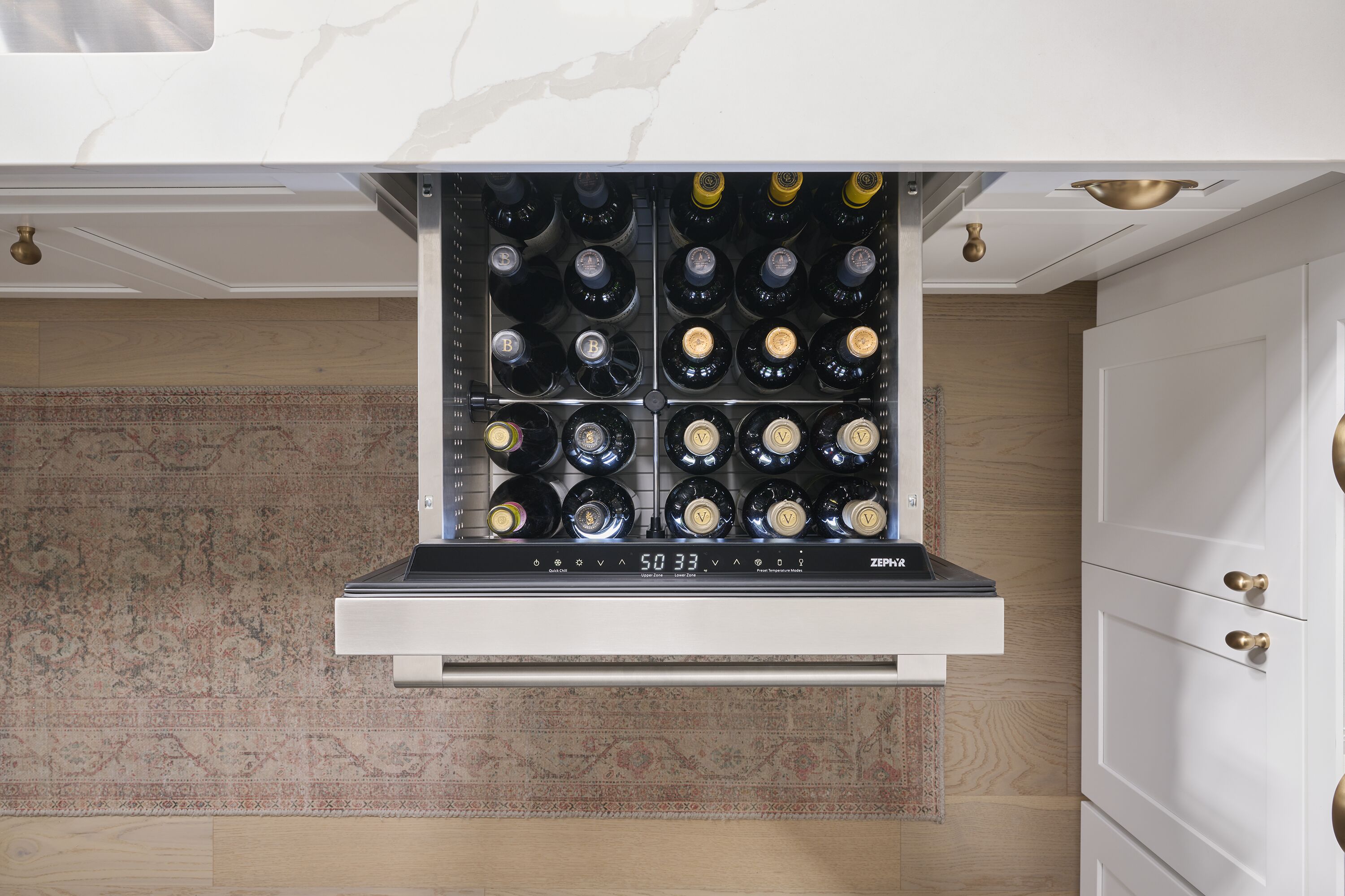 Refrigerador empotrado de 24 pulgadas de doble zona con 2 cajones Zephyr Presrv (Acero inoxidable)