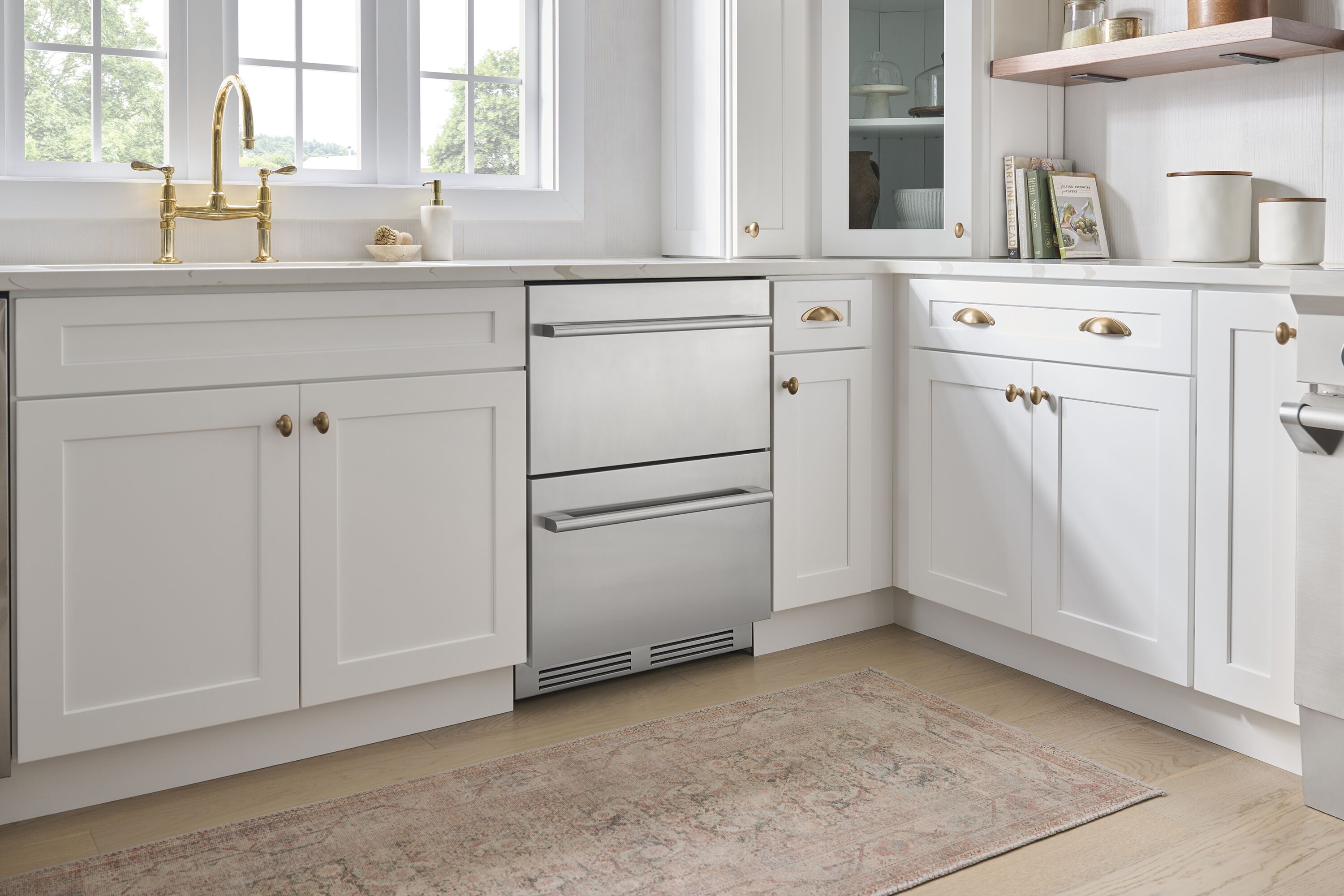 Refrigerador empotrado de 24 pulgadas de doble zona con 2 cajones Zephyr Presrv (Acero inoxidable)