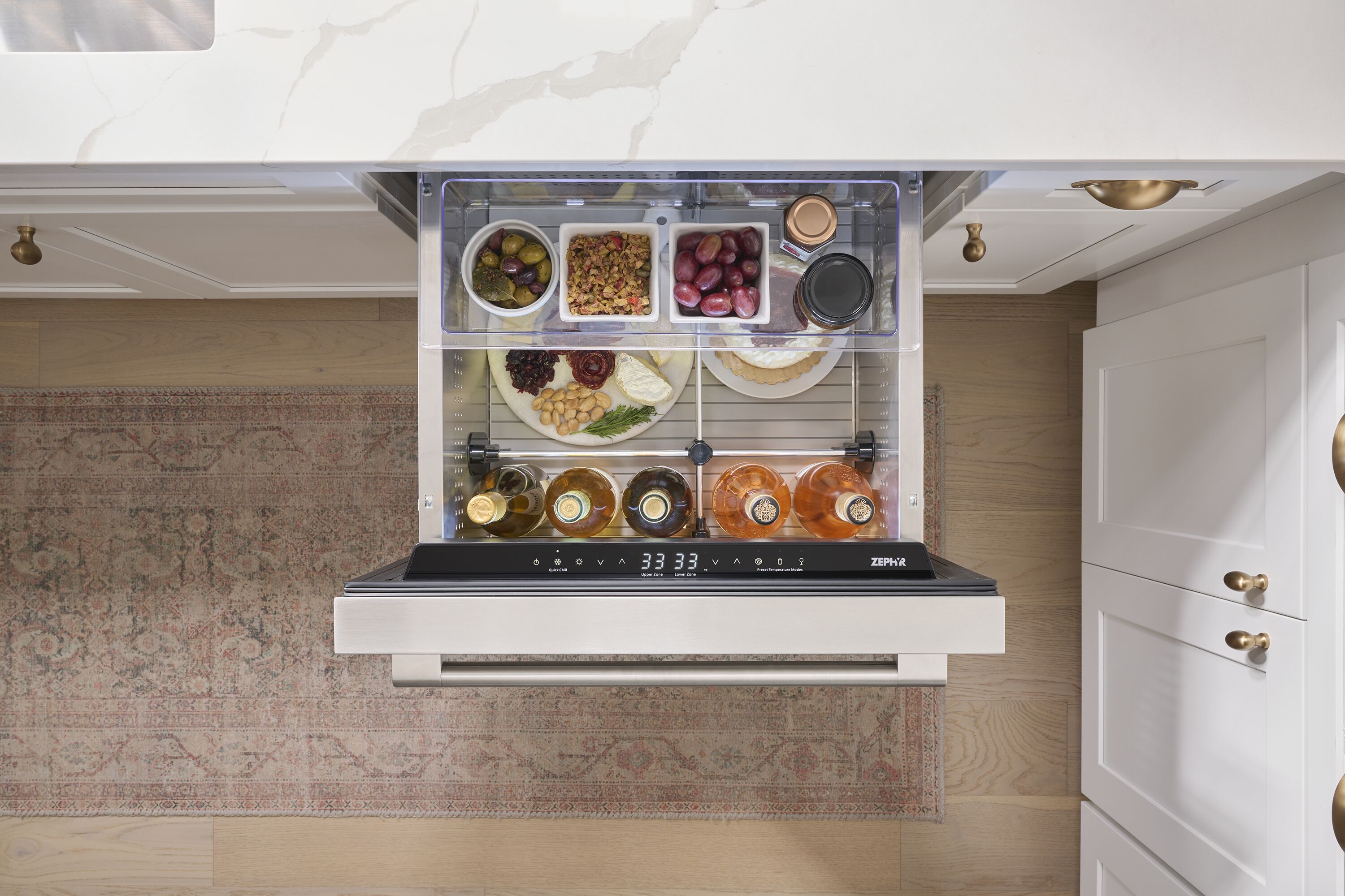 Refrigerador empotrado de 24 pulgadas de doble zona con 2 cajones Zephyr Presrv (Acero inoxidable)