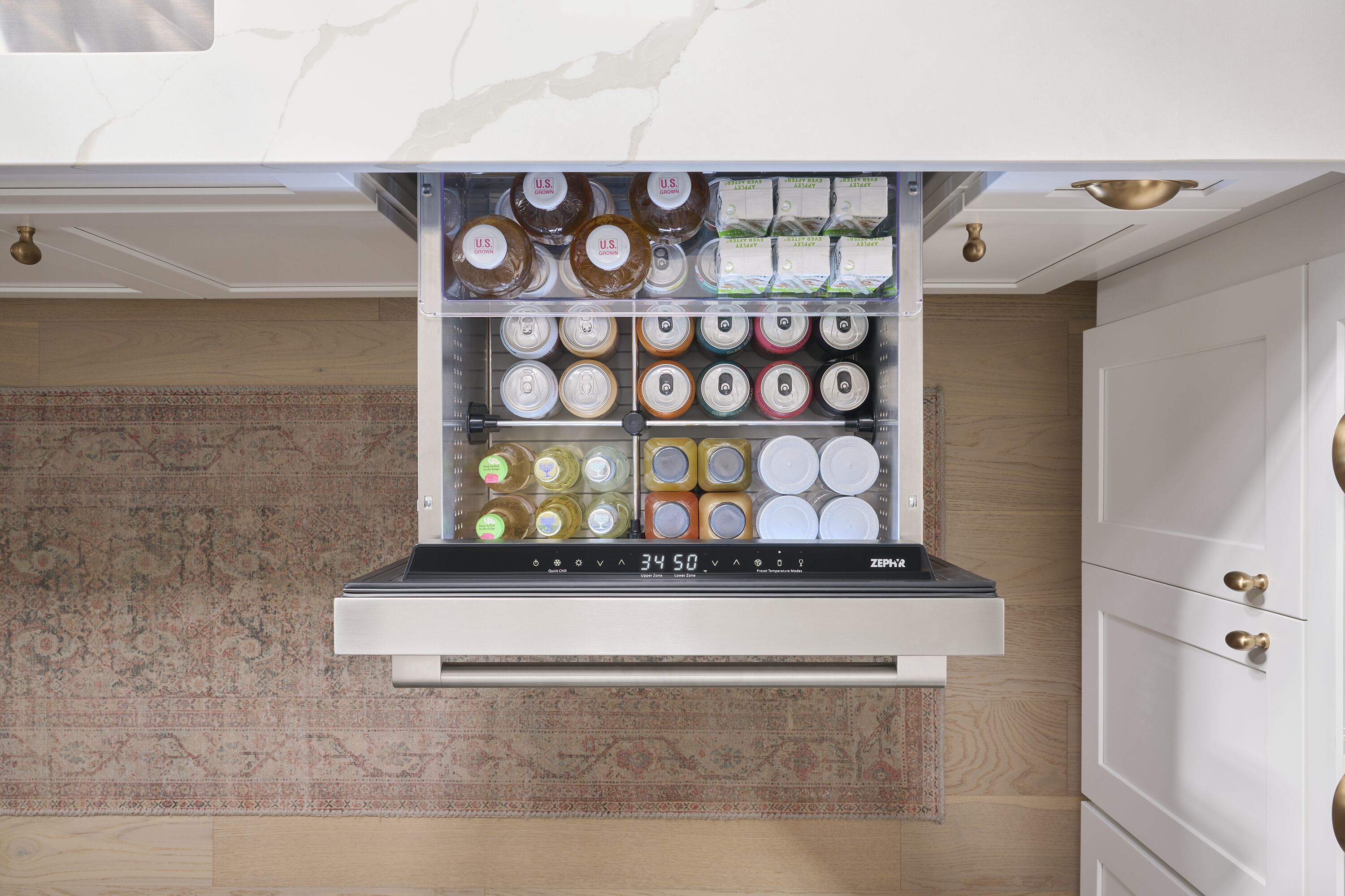 Refrigerador empotrado de 24 pulgadas de doble zona con 2 cajones Zephyr Presrv (Acero inoxidable)