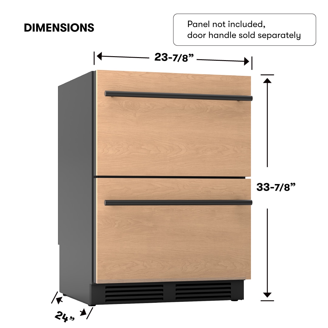 Refrigerador empotrable de 2 cajones de doble zona de 24 pulgadas Zephyr Presrv (Listo para paneles)