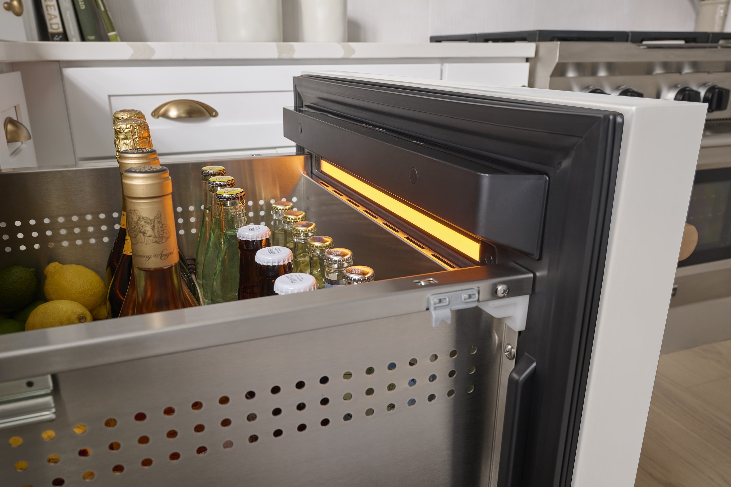 Refrigerador empotrable de 2 cajones de doble zona de 24 pulgadas Zephyr Presrv (Listo para paneles)