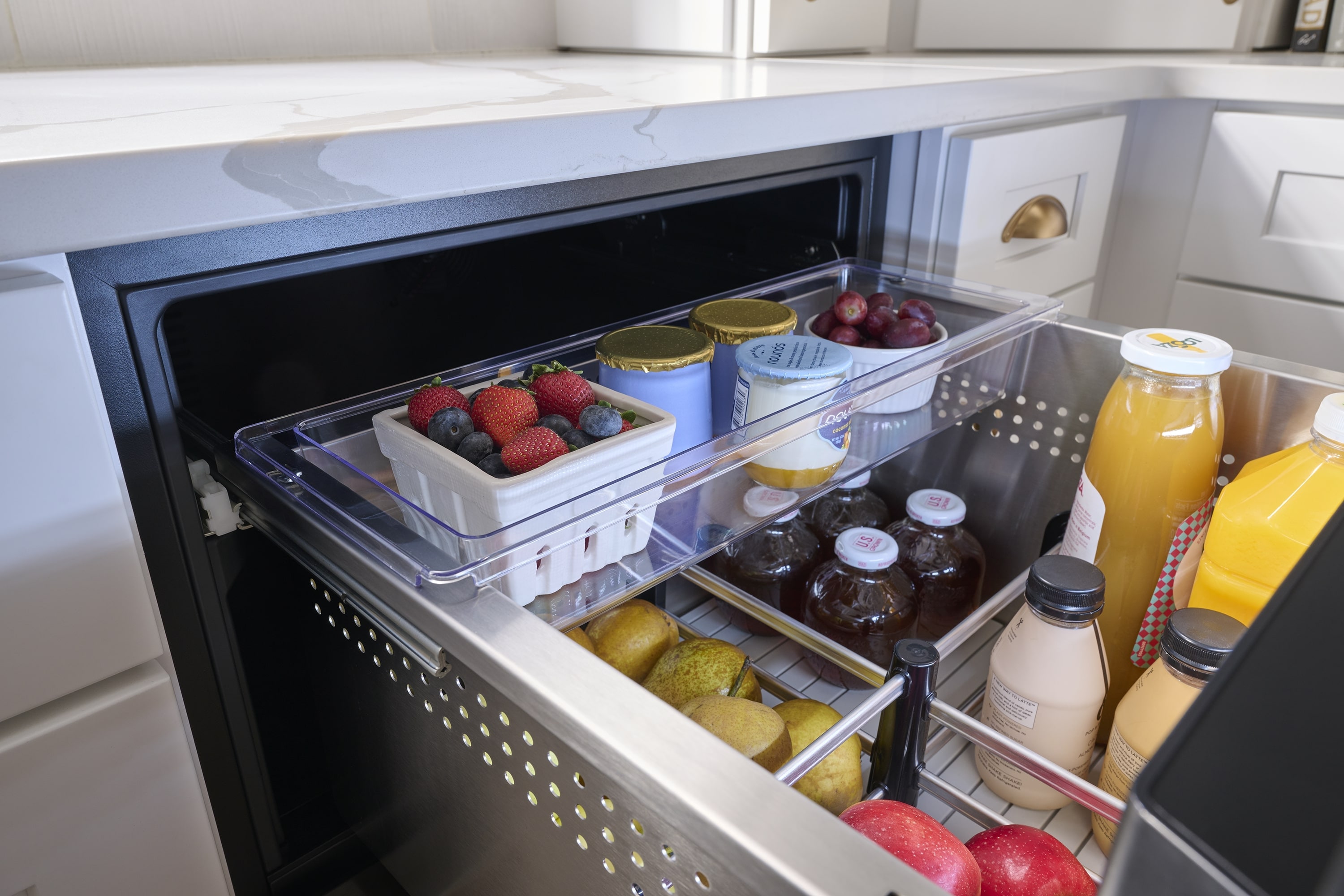 Refrigerador empotrable de 2 cajones de doble zona de 24 pulgadas Zephyr Presrv (Listo para paneles)