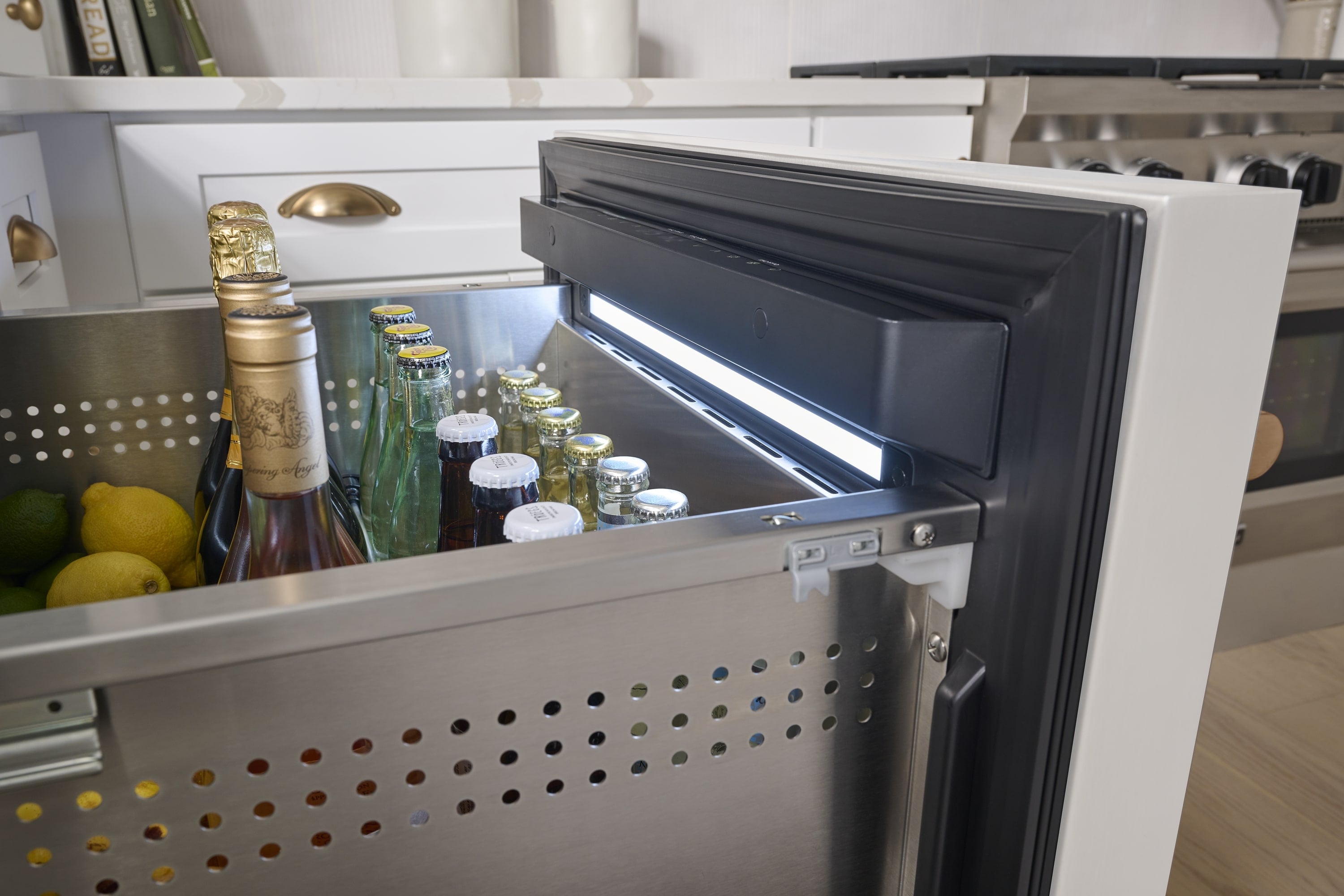 Refrigerador empotrable de 2 cajones de doble zona de 24 pulgadas Zephyr Presrv (Listo para paneles)