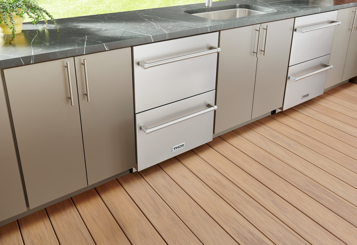 Congelador de Cajones Integrado/Independiente de 2 Cajones de Acero Inoxidable de 24 Pulgadas Thor Kitchen (TRZ24U)
