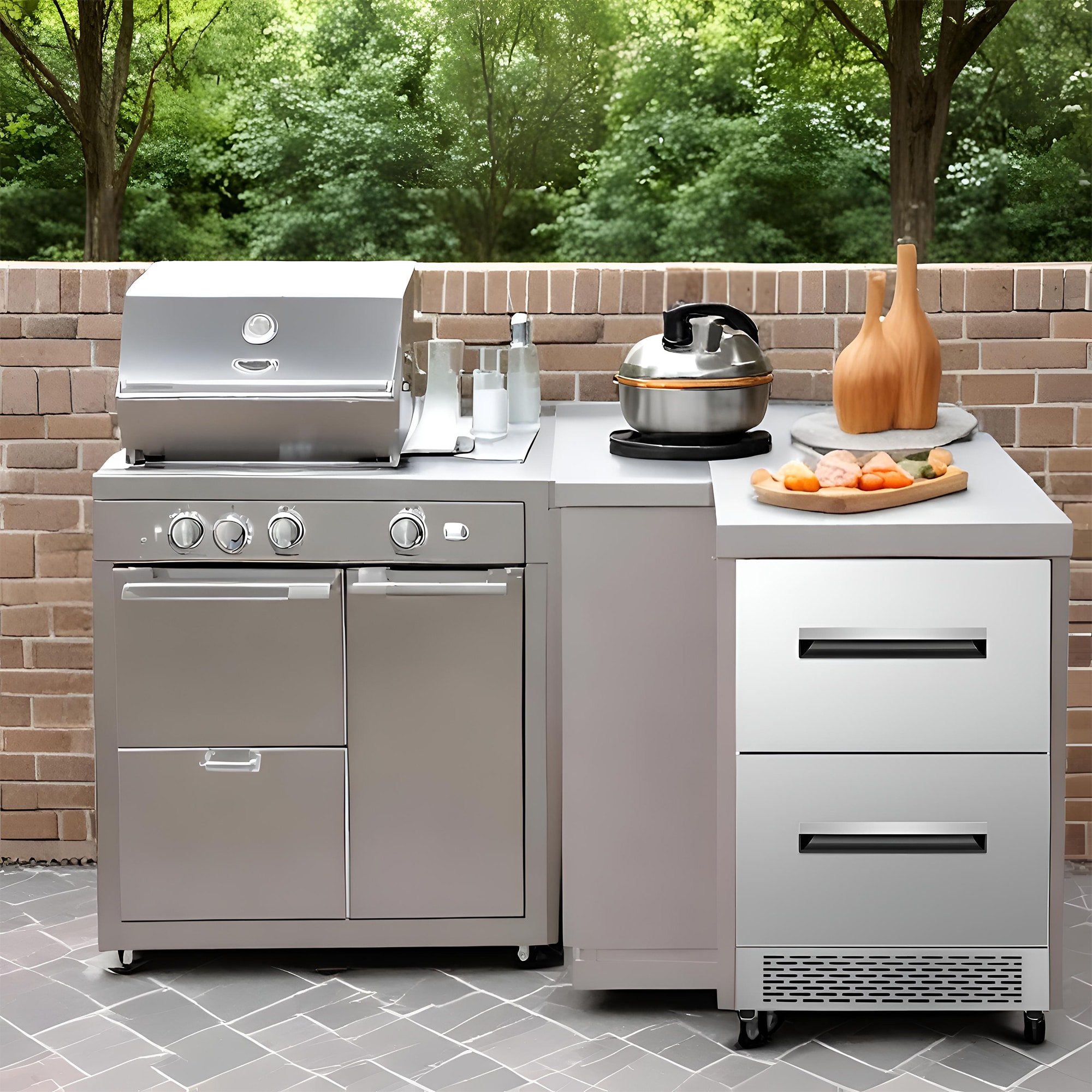Refrigerador de cajón empotrable/autónomo de 24 pulgadas con 2 cajones, acero inoxidable