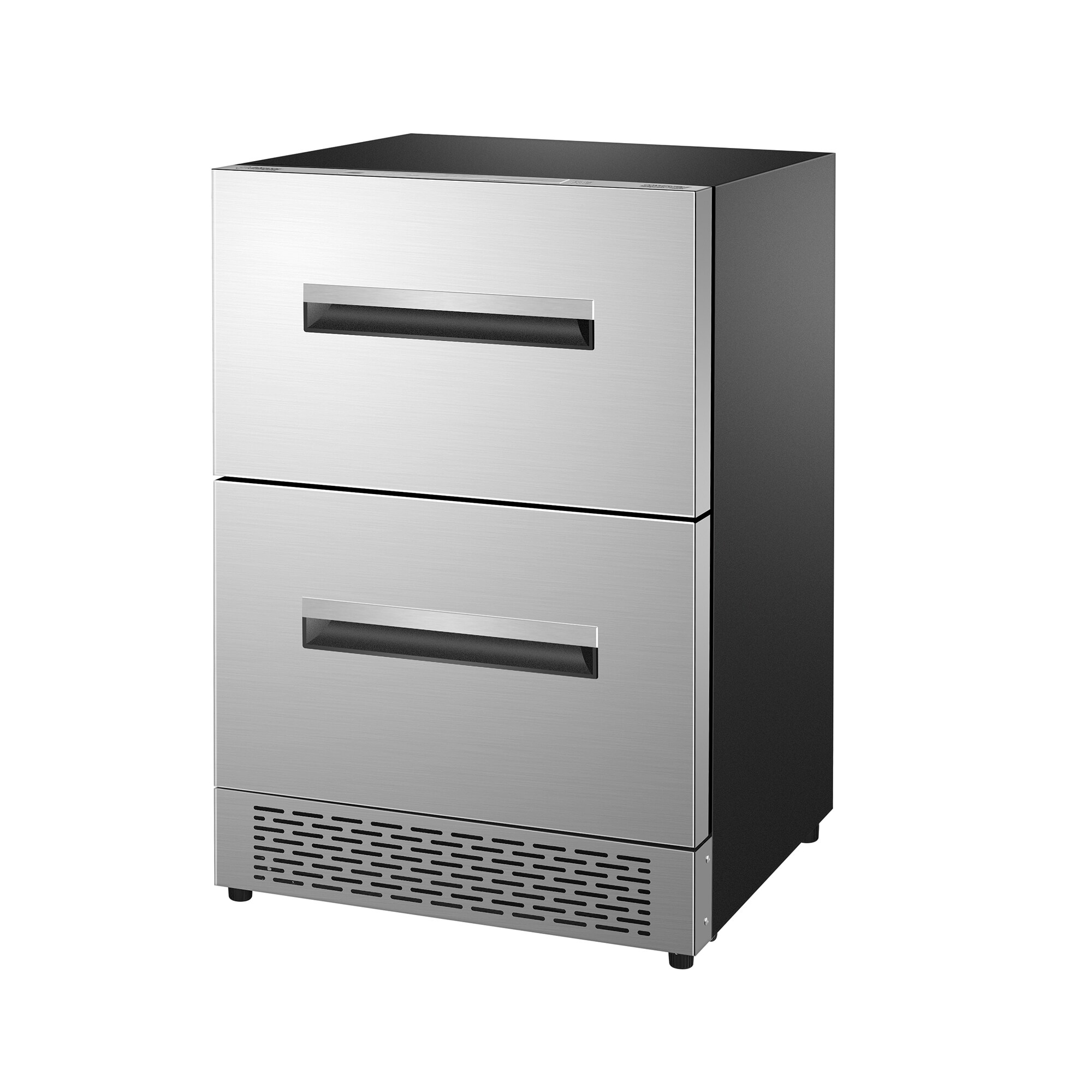Refrigerador de cajón empotrable/autónomo de 24 pulgadas con 2 cajones, acero inoxidable
