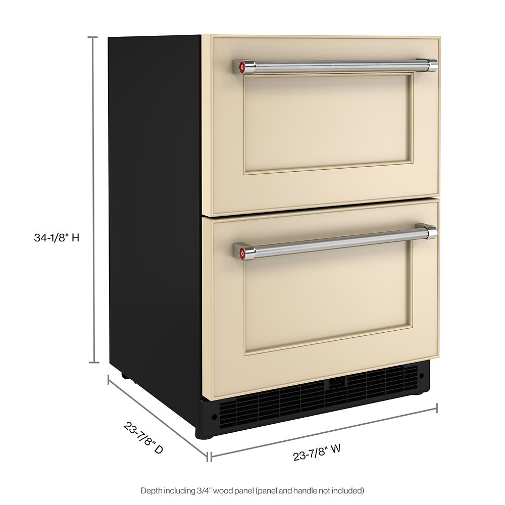 Refrigerador empotrado de dos cajones de 24 pulgadas de KitchenAid (listo para colocar panel) KUDR204KPA