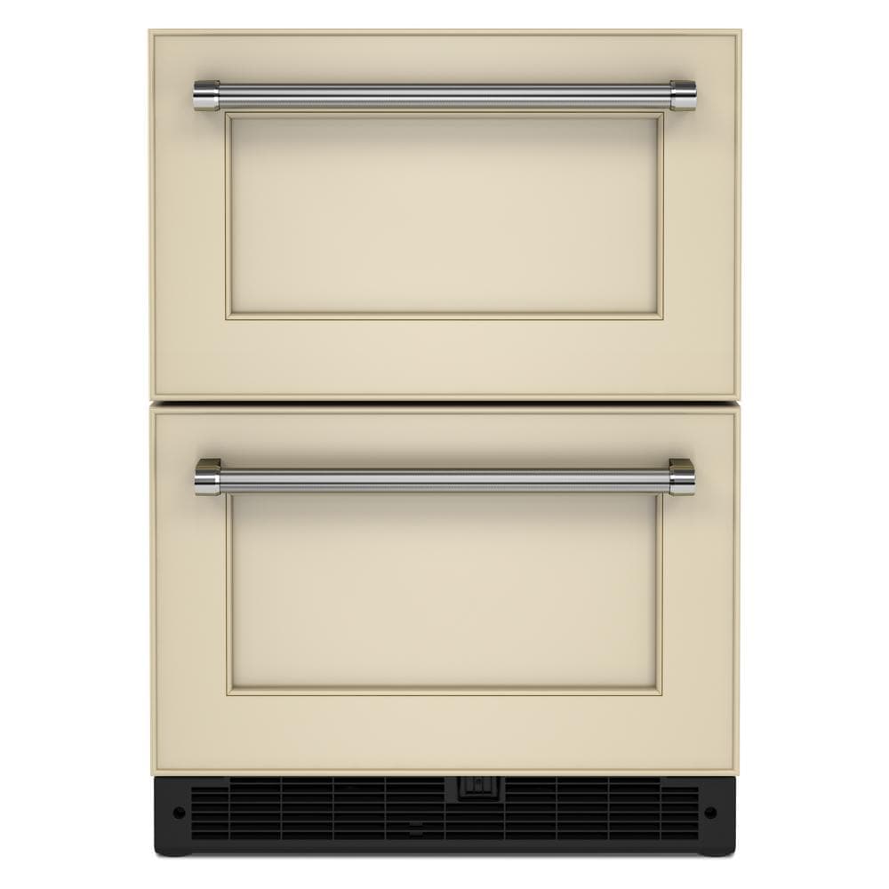Refrigerador empotrado de dos cajones de 24 pulgadas de KitchenAid (listo para colocar panel) KUDR204KPA