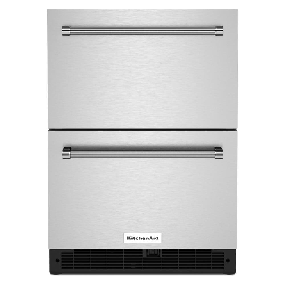 Refrigerador empotrado de 24 pulgadas con 2 cajones de KitchenAid (acero inoxidable) KUDR204KSB
