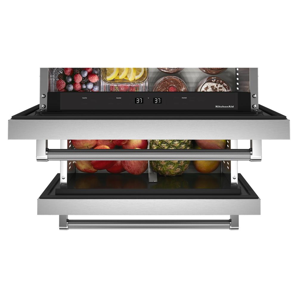 Refrigerador empotrado de 24 pulgadas con 2 cajones de KitchenAid (acero inoxidable) KUDR204KSB