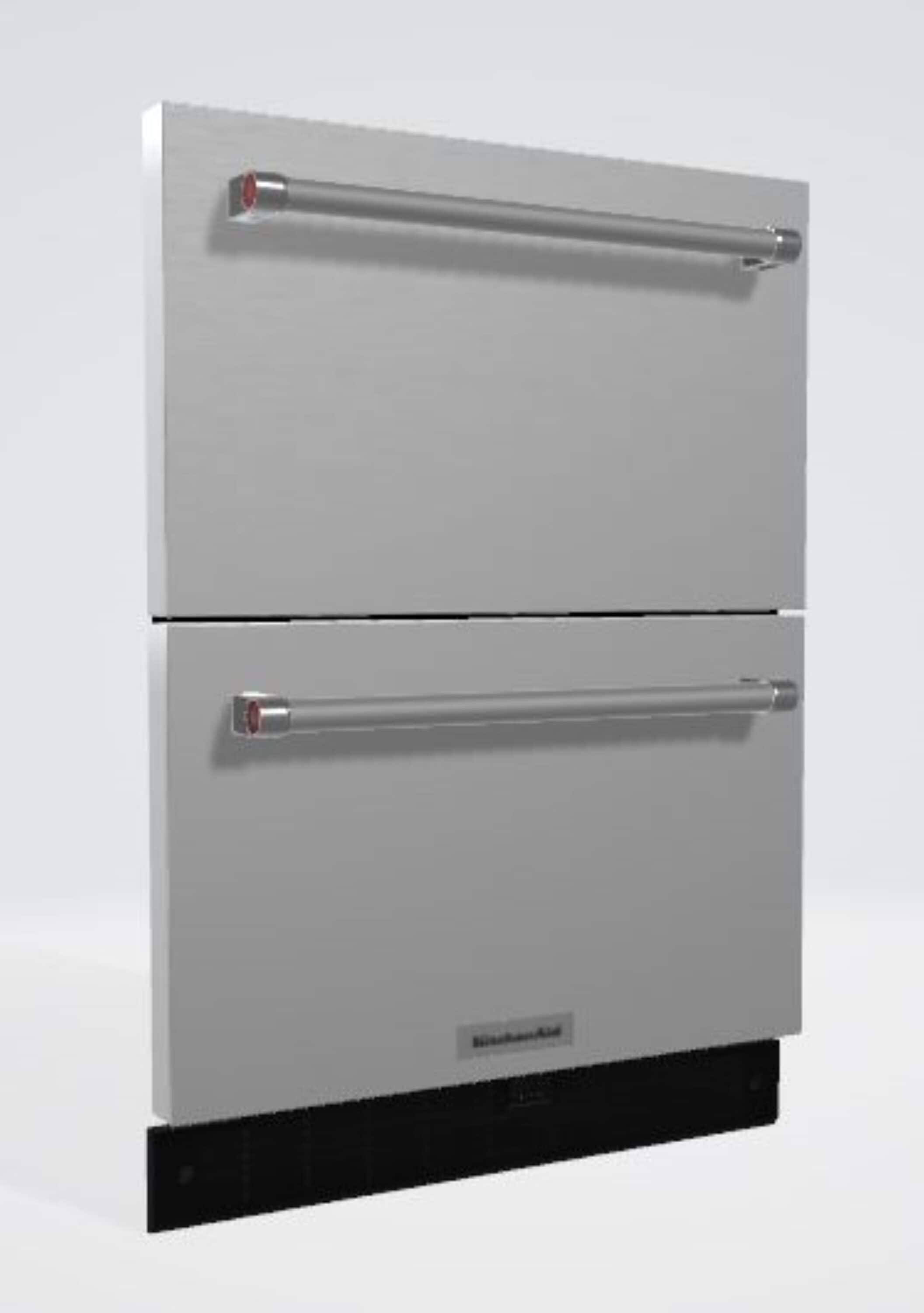 Refrigerador empotrado de 24 pulgadas con 2 cajones de KitchenAid (acero inoxidable) KUDR204KSB