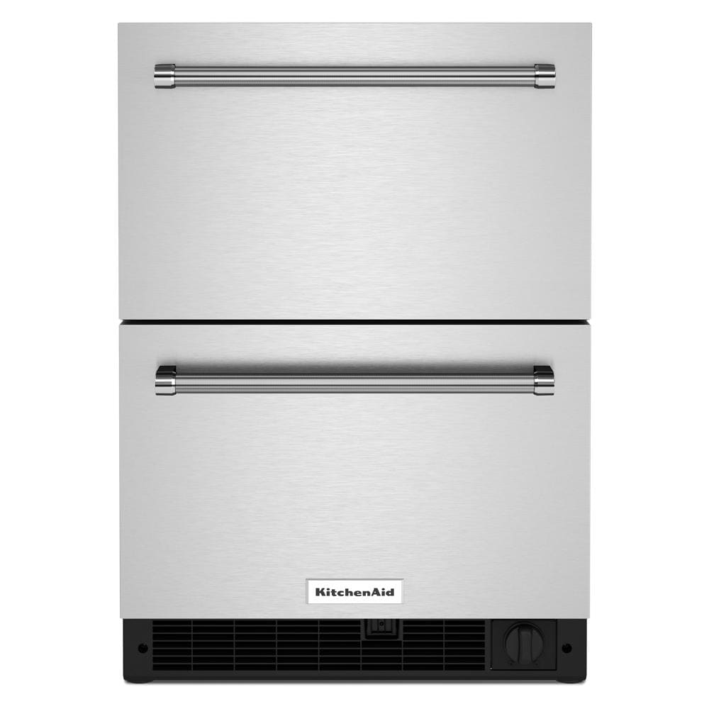 Refrigerador empotrado de 24 pulgadas con 2 cajones de KitchenAid (acero inoxidable)