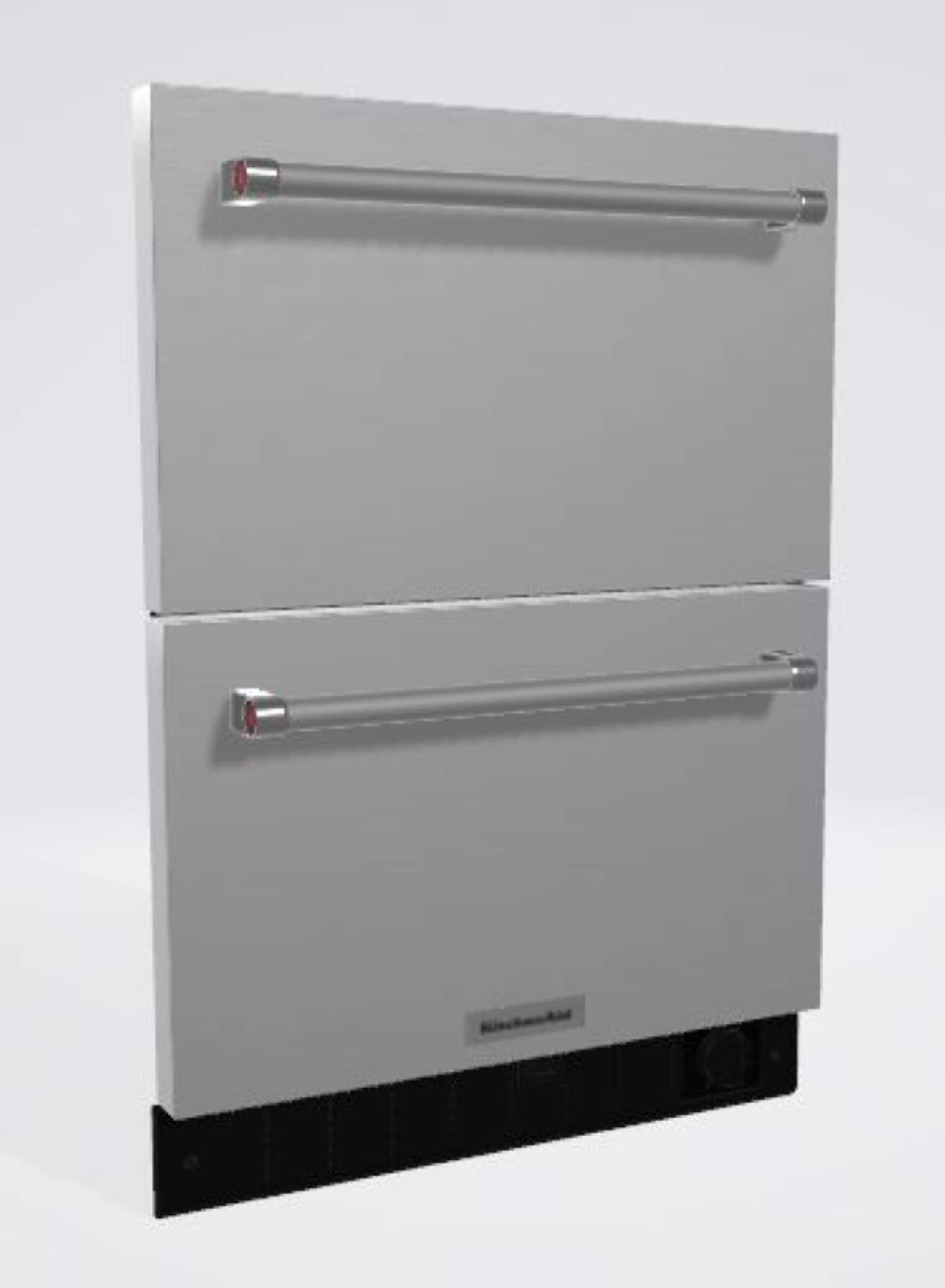 Refrigerador empotrado de 24 pulgadas con 2 cajones de KitchenAid (acero inoxidable)