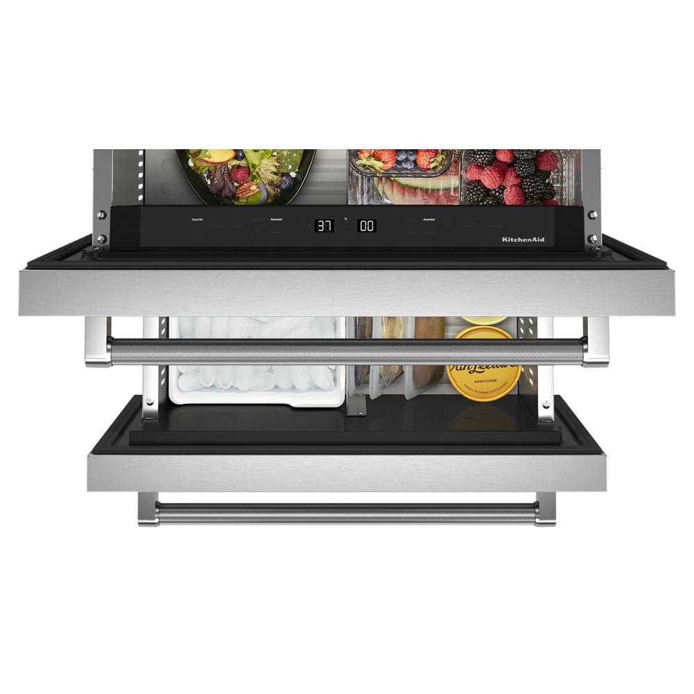 Refrigerador empotrado de 24 pulgadas con 2 cajones de KitchenAid (acero inoxidable)