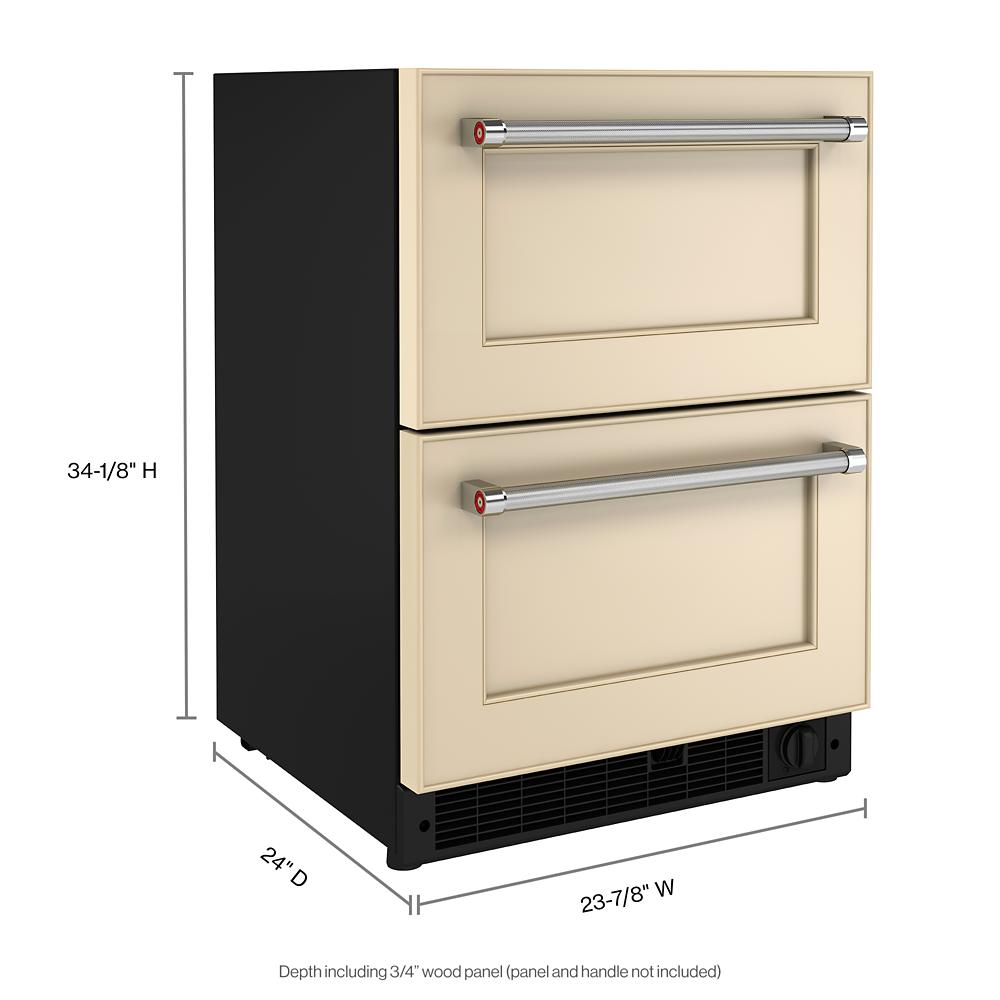Refrigerador empotrable de 24 pulgadas con 2 cajones de KitchenAid (Listo para panel) KUDF204KPA