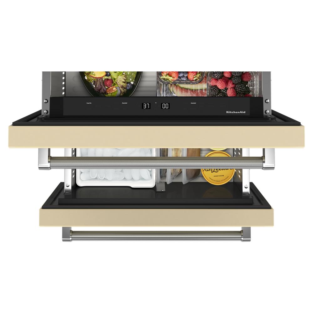 Refrigerador empotrable de 24 pulgadas con 2 cajones de KitchenAid (Listo para panel) KUDF204KPA