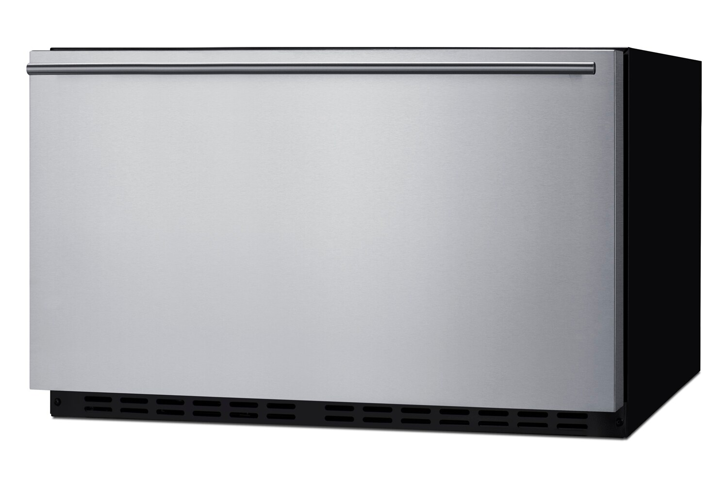 Refrigerador Cajón Empotrable/Independiente de 30 pulgadas de Summit Appliance (Frente de acero inoxidable listo para panel/cuerpo negro) SDR30