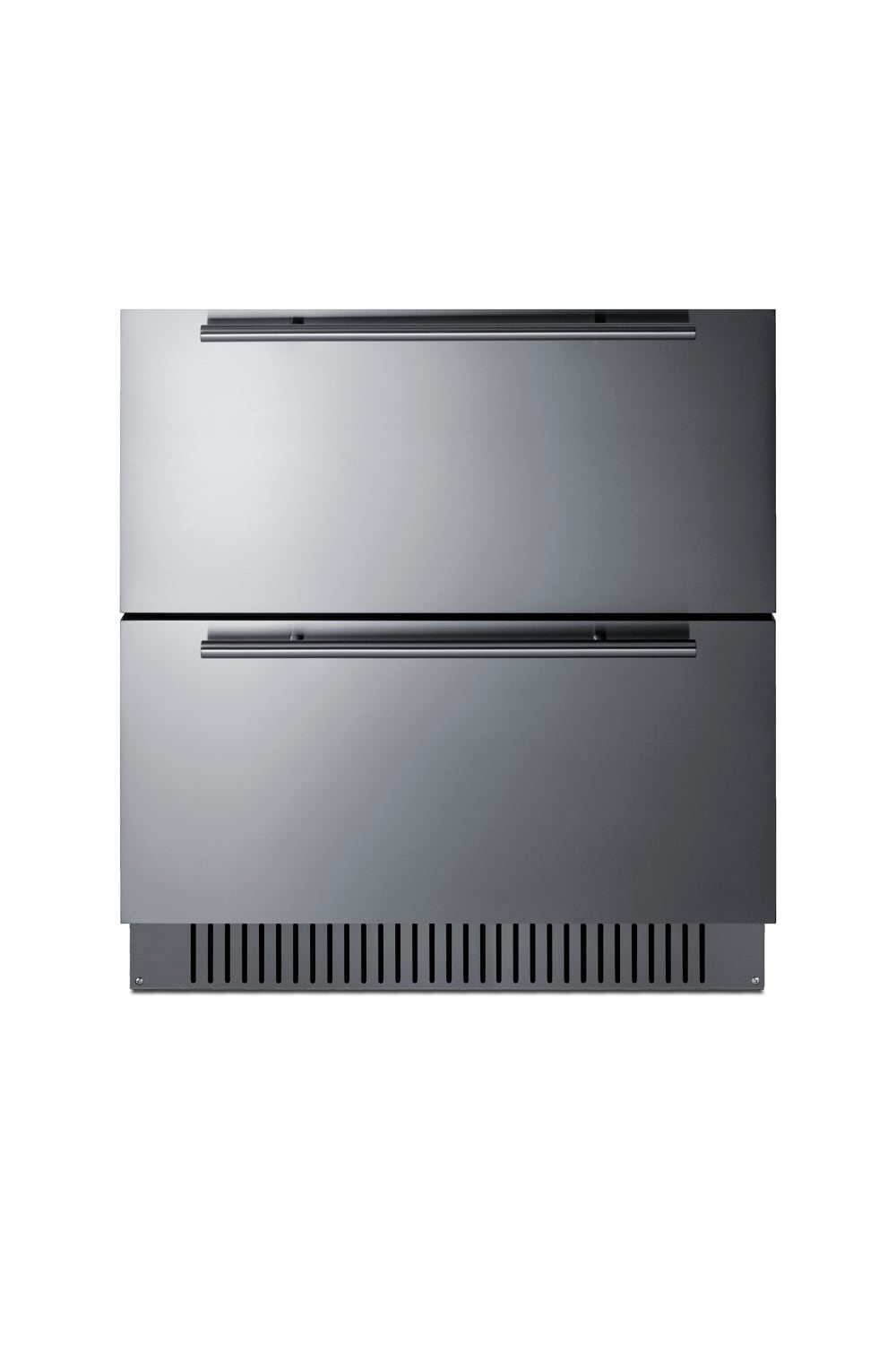 Refrigerador de cajón empotrable/de pie de 30 pulgadas Summit Appliance con 2 cajones (frente de acero inoxidable listo para panel/carcasa negra) SPR3032DADA