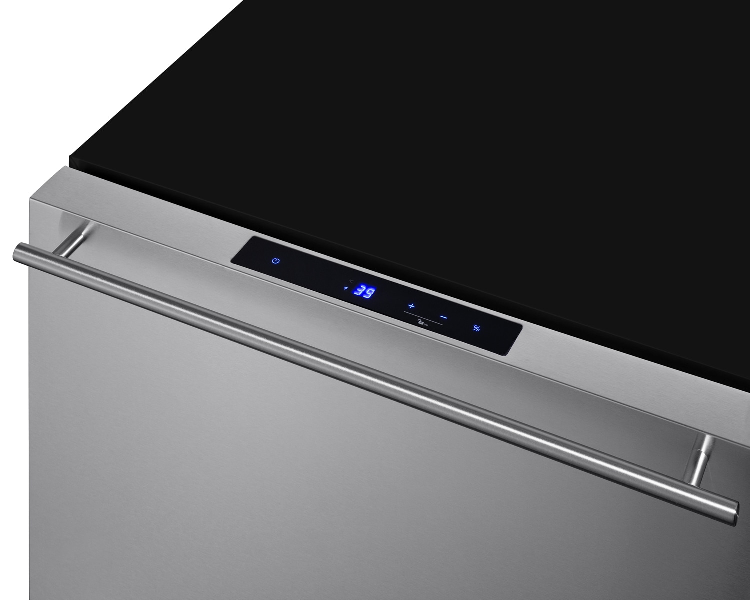 Refrigerador de cajón empotrable/independiente de 22 pulgadas de Summit Appliance (Panel frontal de acero inoxidable listo para pintar/negro) FF12DROS