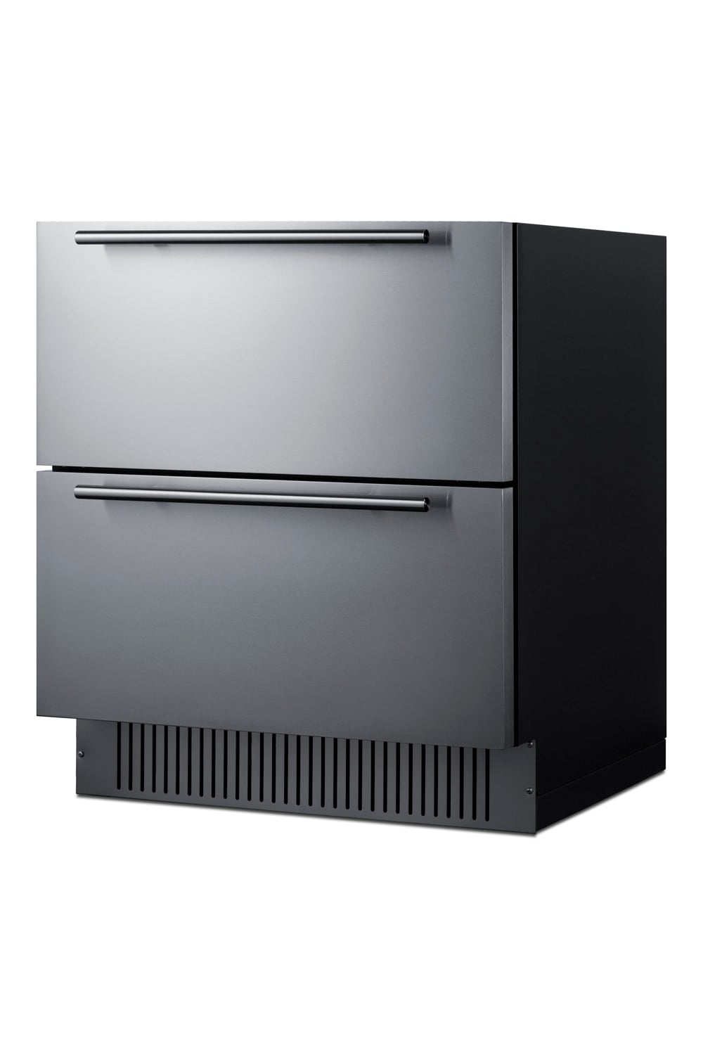 Refrigerador de 2 cajones empotrable o independiente de 30 pulgadas de Summit Appliance (frente de acero inoxidable listo para panel / gabinete negro) SPR3032D