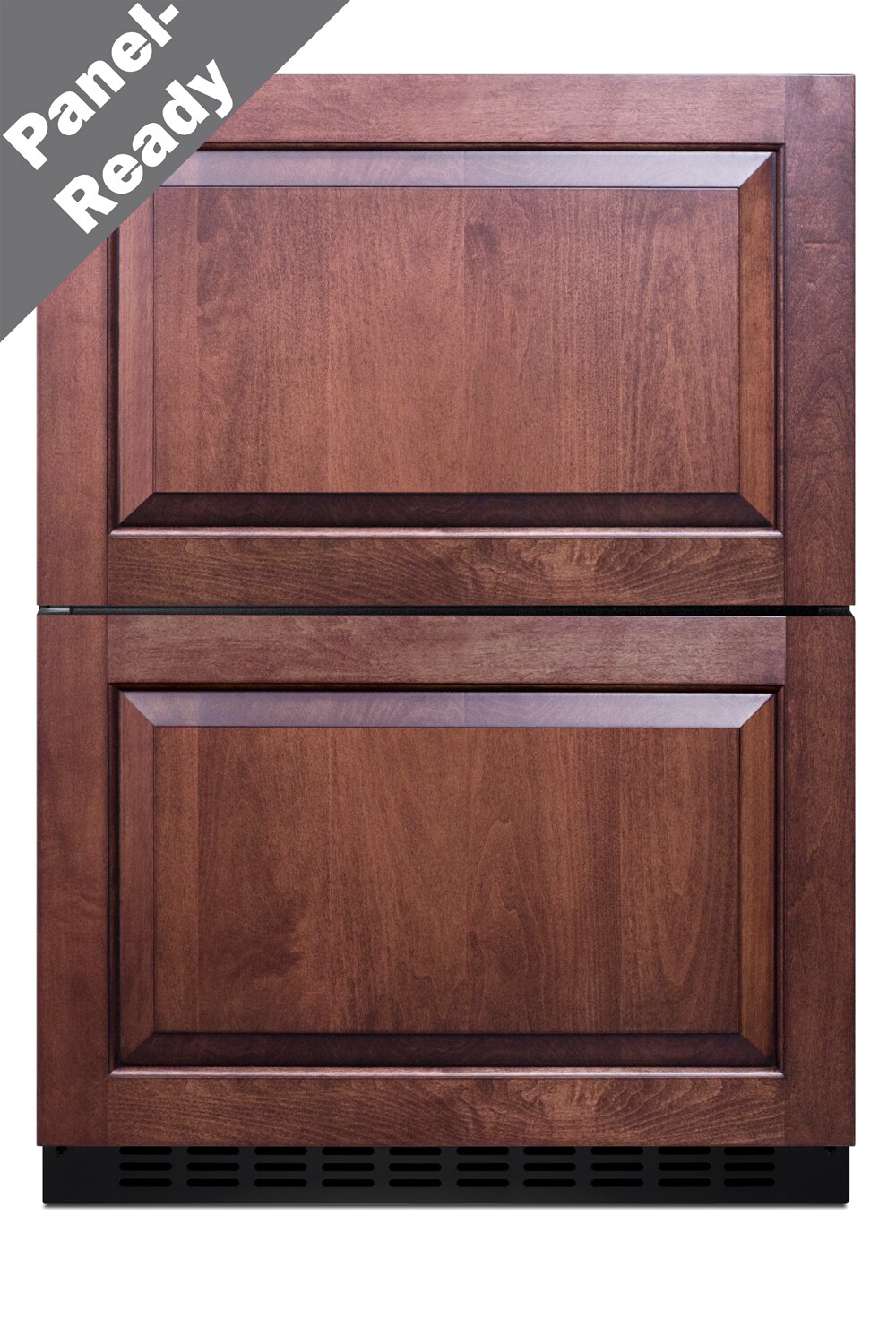 Refrigerador empotrable o independiente de 24 pulgadas con 2 cajones (frontal de acero inoxidable listo para panel/negro) ADRF244 de Summit Appliance