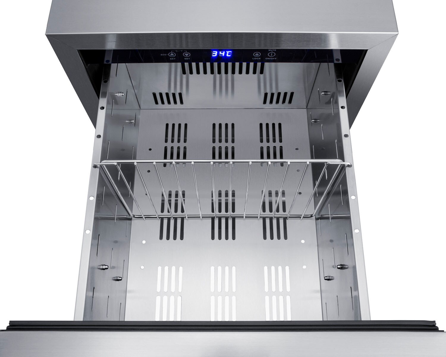 Refrigerador de cajón empotrable/autónomo de 18 pulgadas con 2 cajones de Summit Appliance (Acero inoxidable) FF182D