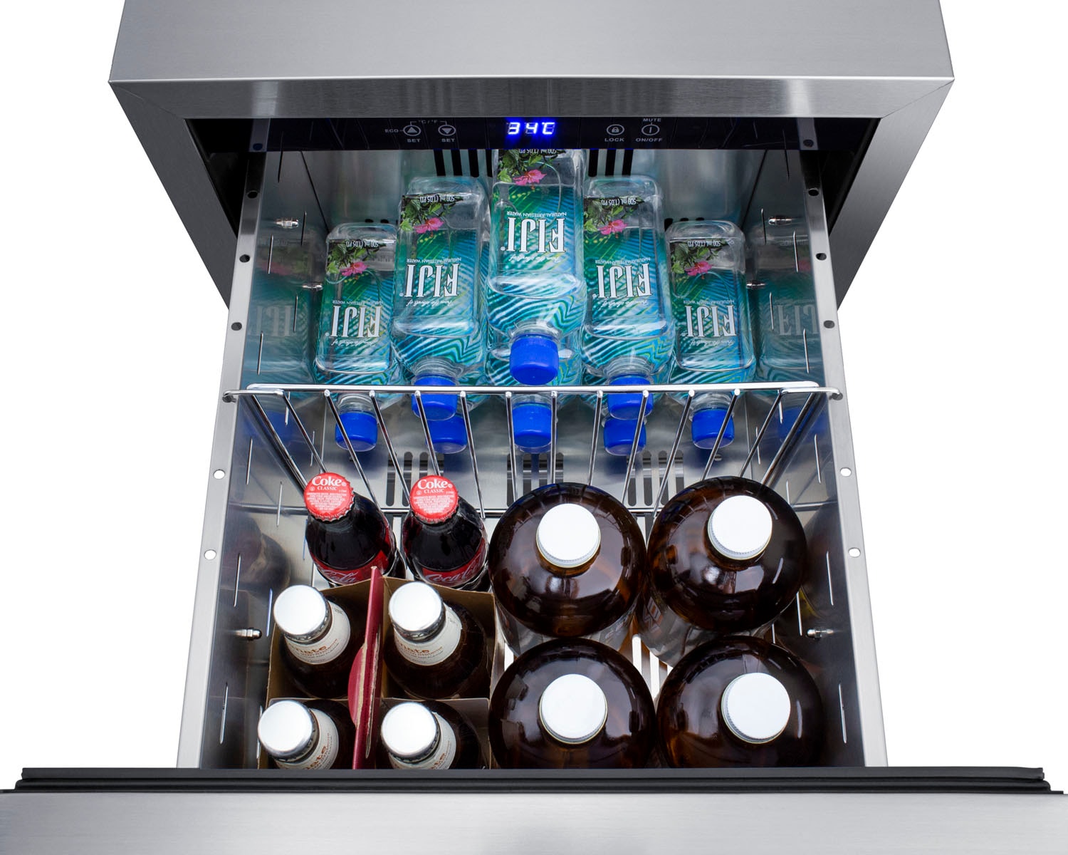Refrigerador de cajón empotrable/autónomo de 18 pulgadas con 2 cajones de Summit Appliance (Acero inoxidable) FF182D