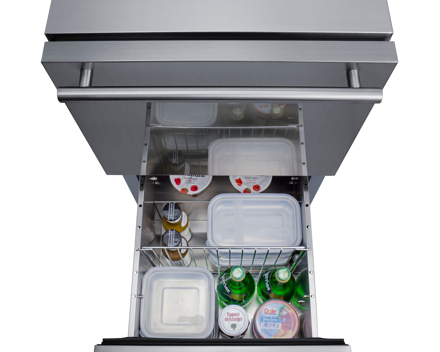 Refrigerador de cajón empotrable/autónomo de 18 pulgadas con 2 cajones de Summit Appliance (Acero inoxidable) FF182D