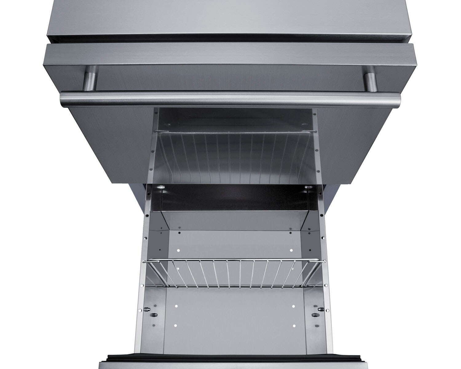 Refrigerador de cajón empotrable/autónomo de 18 pulgadas con 2 cajones de Summit Appliance (Acero inoxidable) FF182D