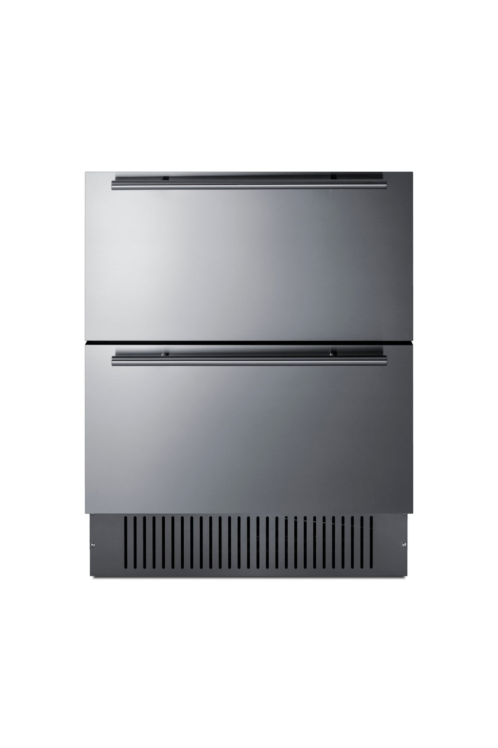 Refrigerador de Cajón Empotrable/Independiente de 27 pulgadas con 2 cajones de Summit Appliance (frente de acero inoxidable listo para panel/negro) SPR275OS2D