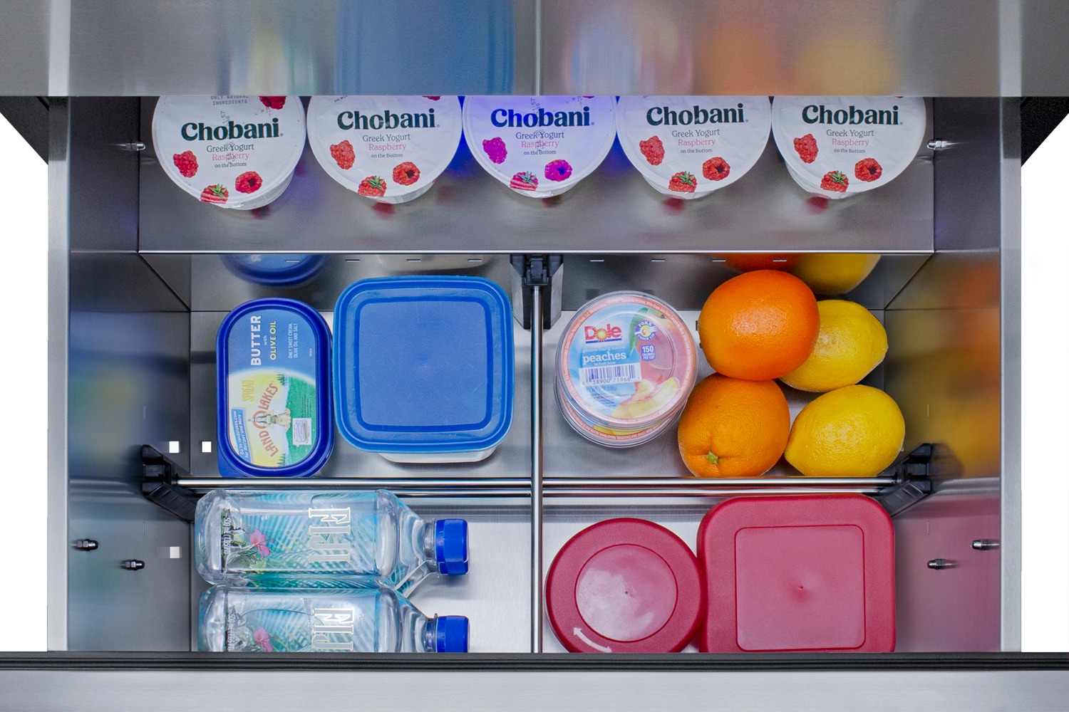 Refrigerador de Cajón Empotrable/Independiente de 27 pulgadas con 2 cajones de Summit Appliance (frente de acero inoxidable listo para panel/negro) SPR275OS2D