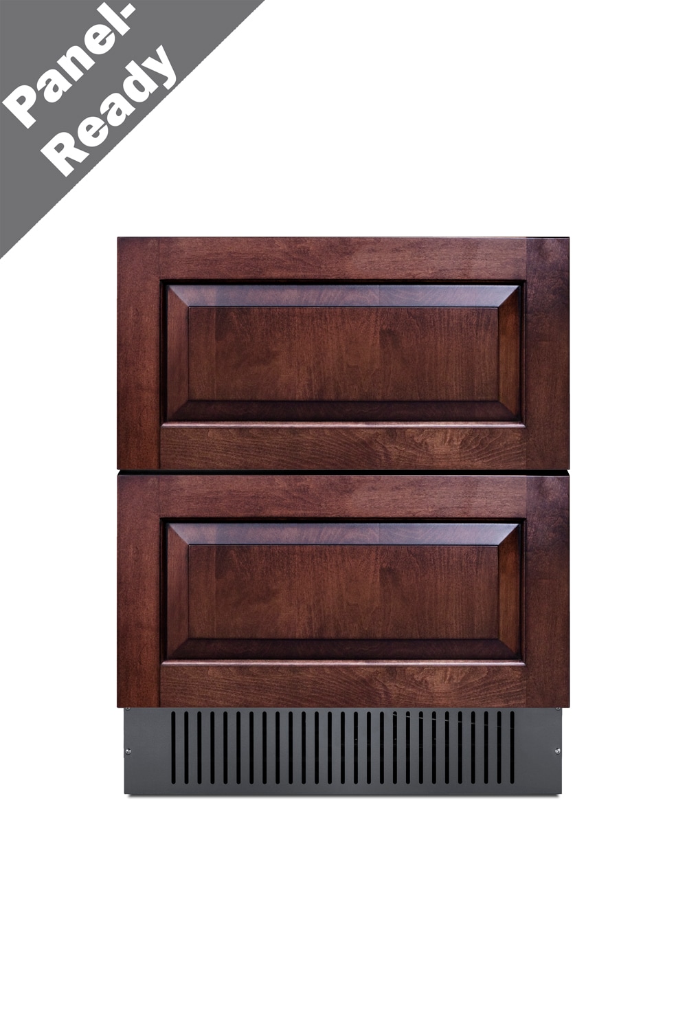 Refrigerador de Cajón Empotrable/Independiente de 27 pulgadas con 2 cajones de Summit Appliance (frente de acero inoxidable listo para panel/negro) SPR275OS2D