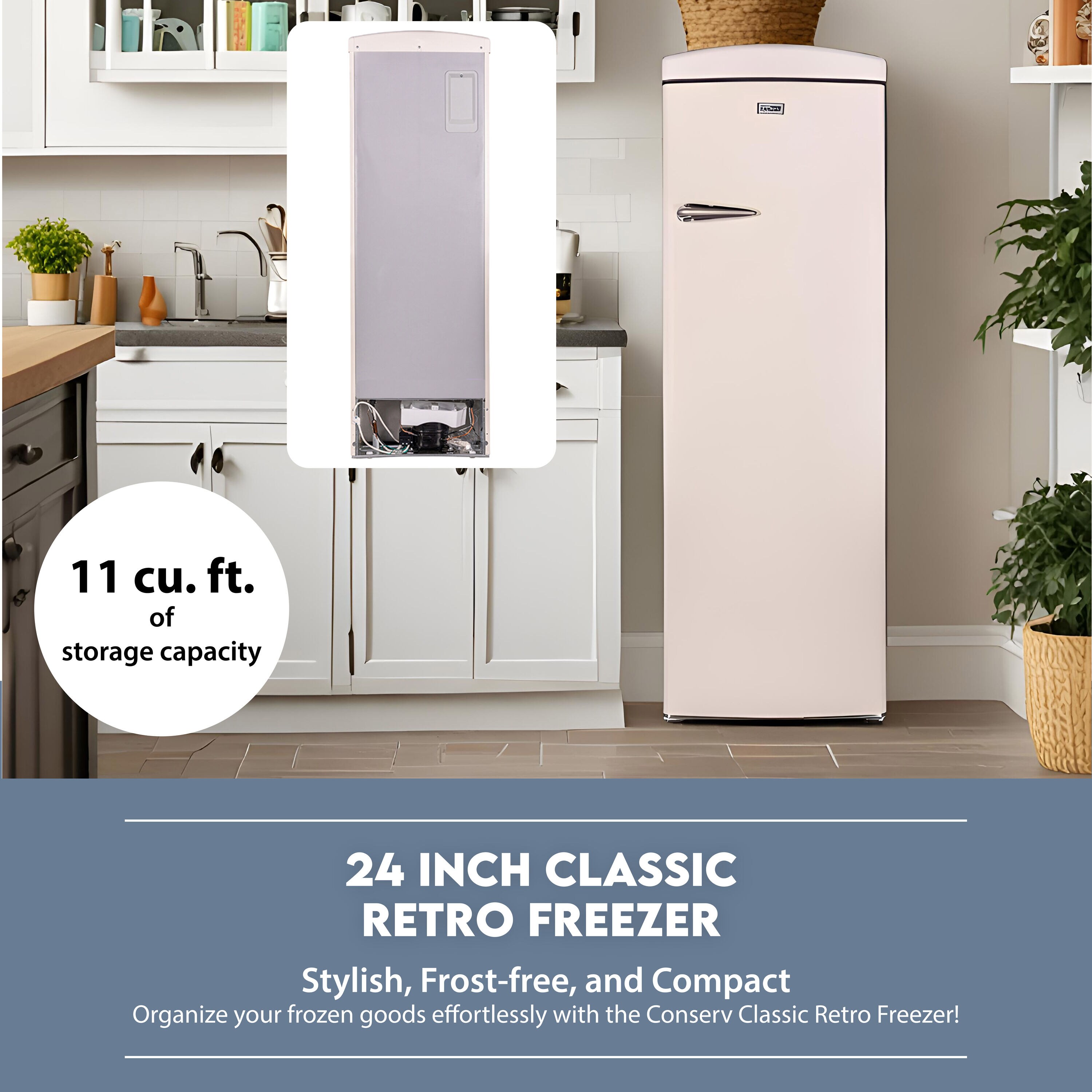 Refrigerador sin congelador de 11.12 pies cúbicos (Crema) RR 1100 C de Equator Advanced Appliances