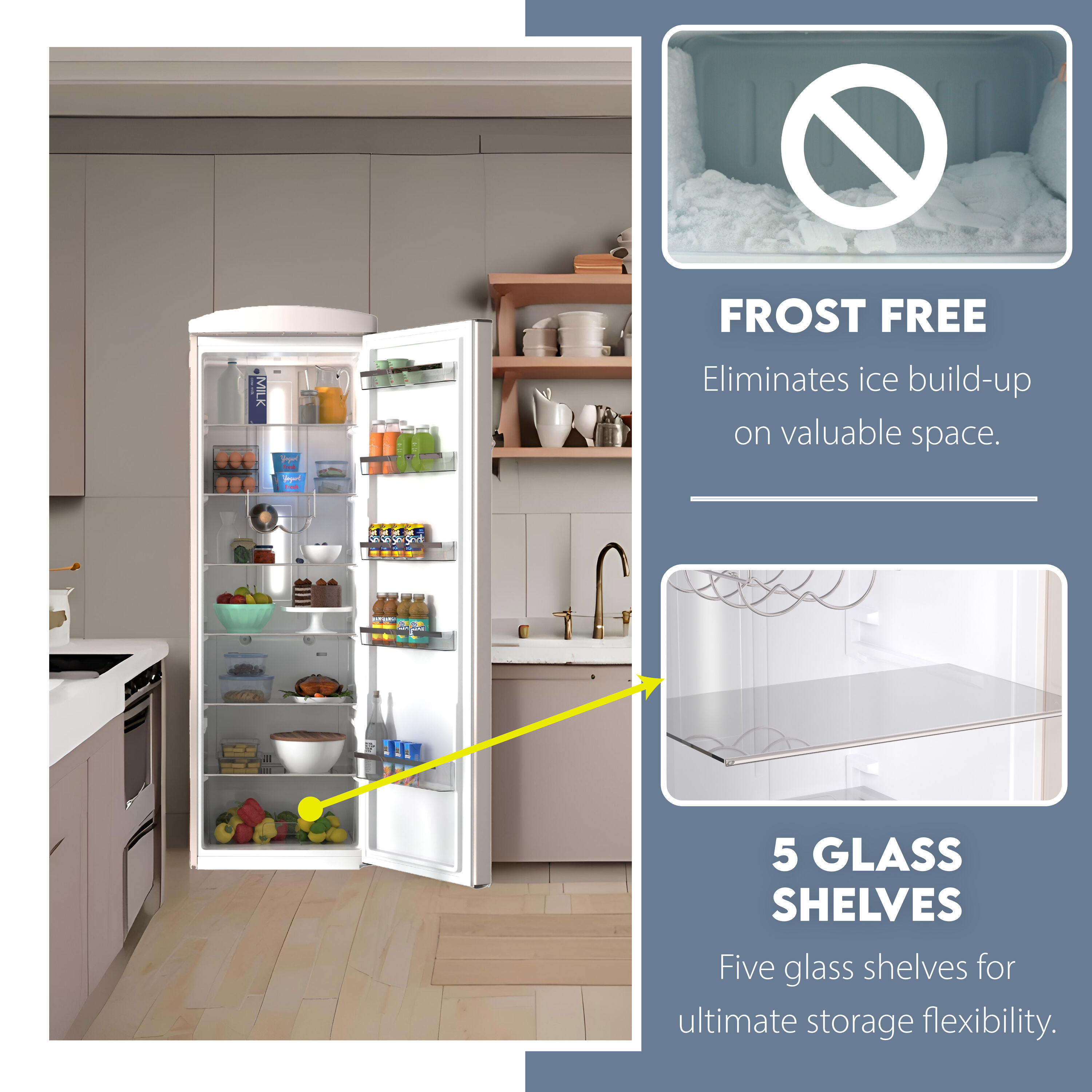Refrigerador sin congelador de 11.12 pies cúbicos (Crema) RR 1100 C de Equator Advanced Appliances
