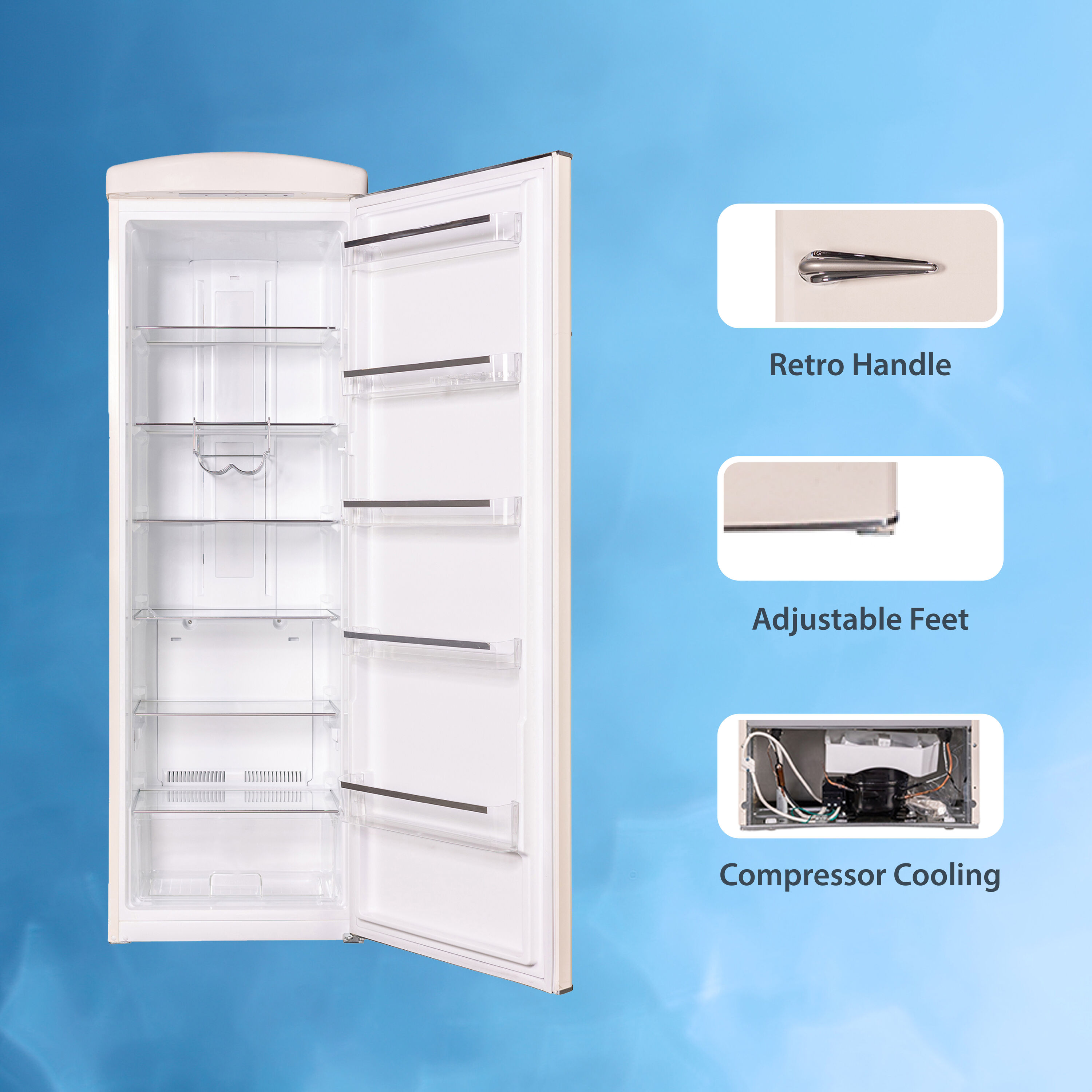 Refrigerador sin congelador de 11.12 pies cúbicos (Crema) RR 1100 C de Equator Advanced Appliances