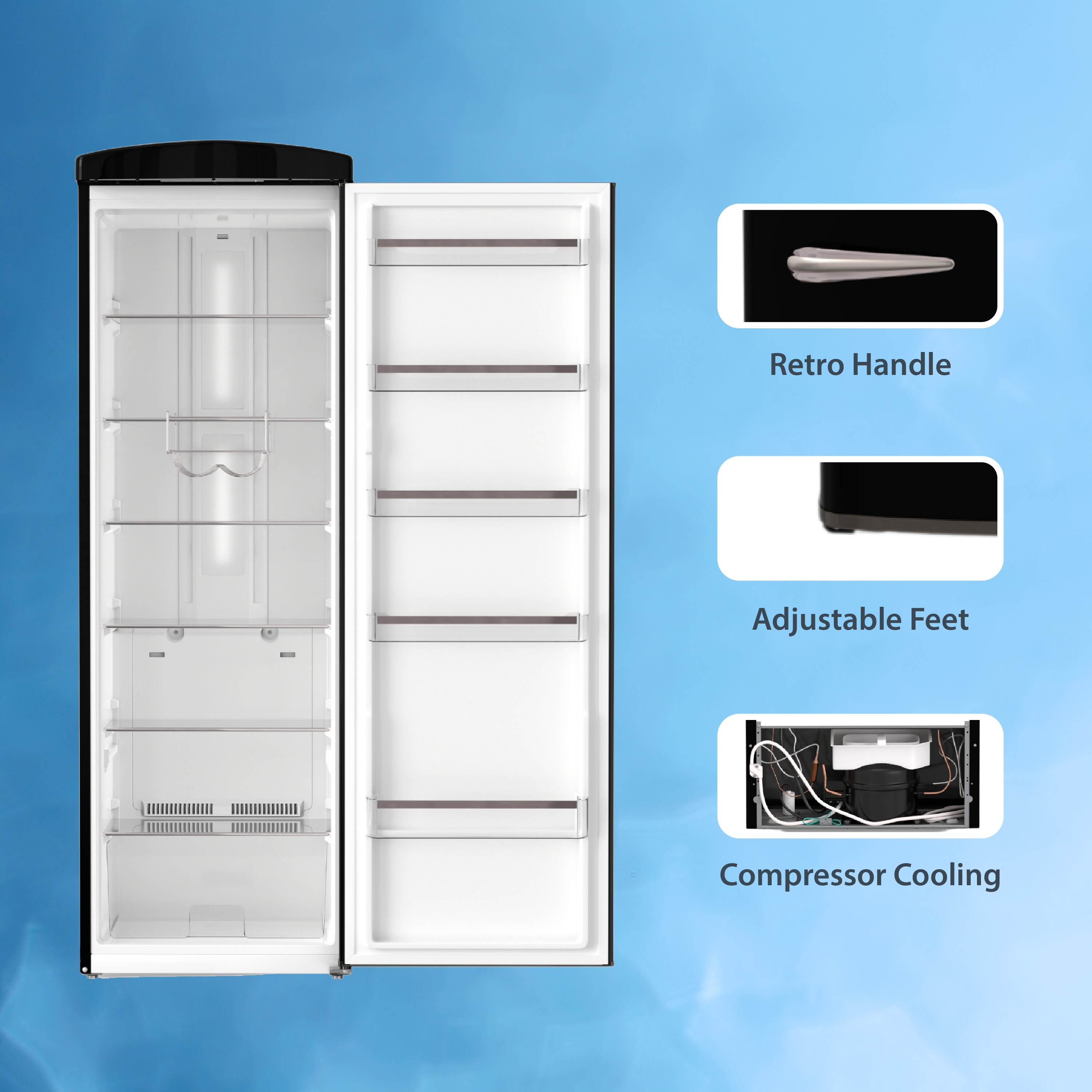 Refrigerador sin congelador de 11.12 pies cúbicos (Negro) RR 1100 B