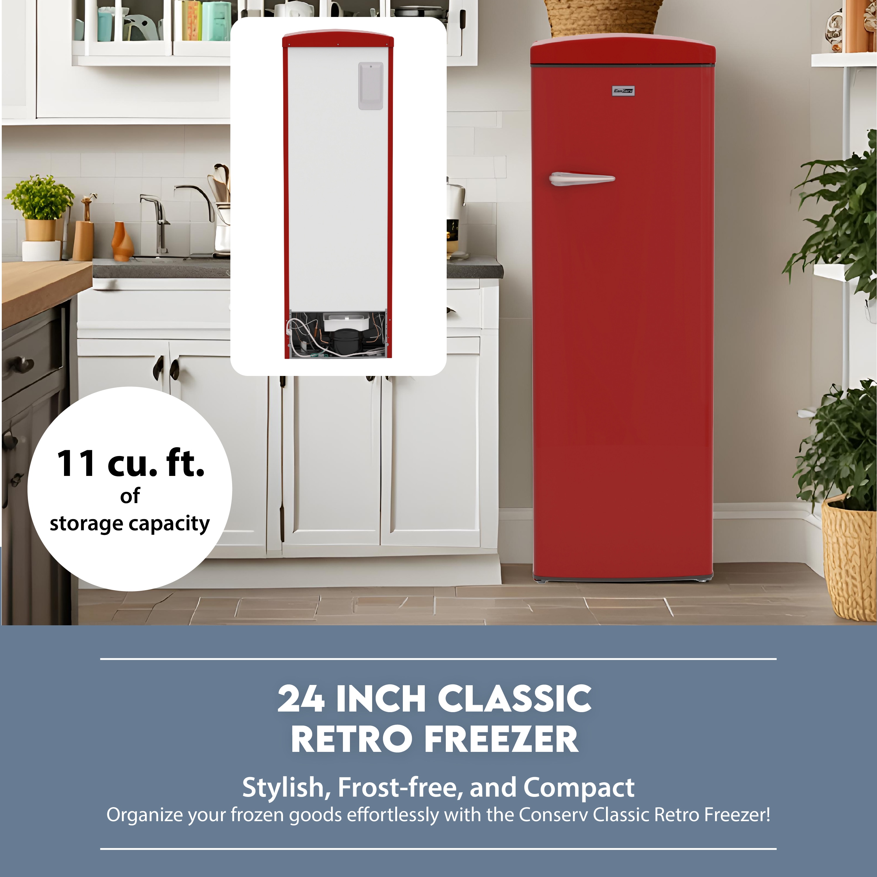 Refrigerador sin congelador de 11.12 pies cúbicos (Rojo) RR 1100 R