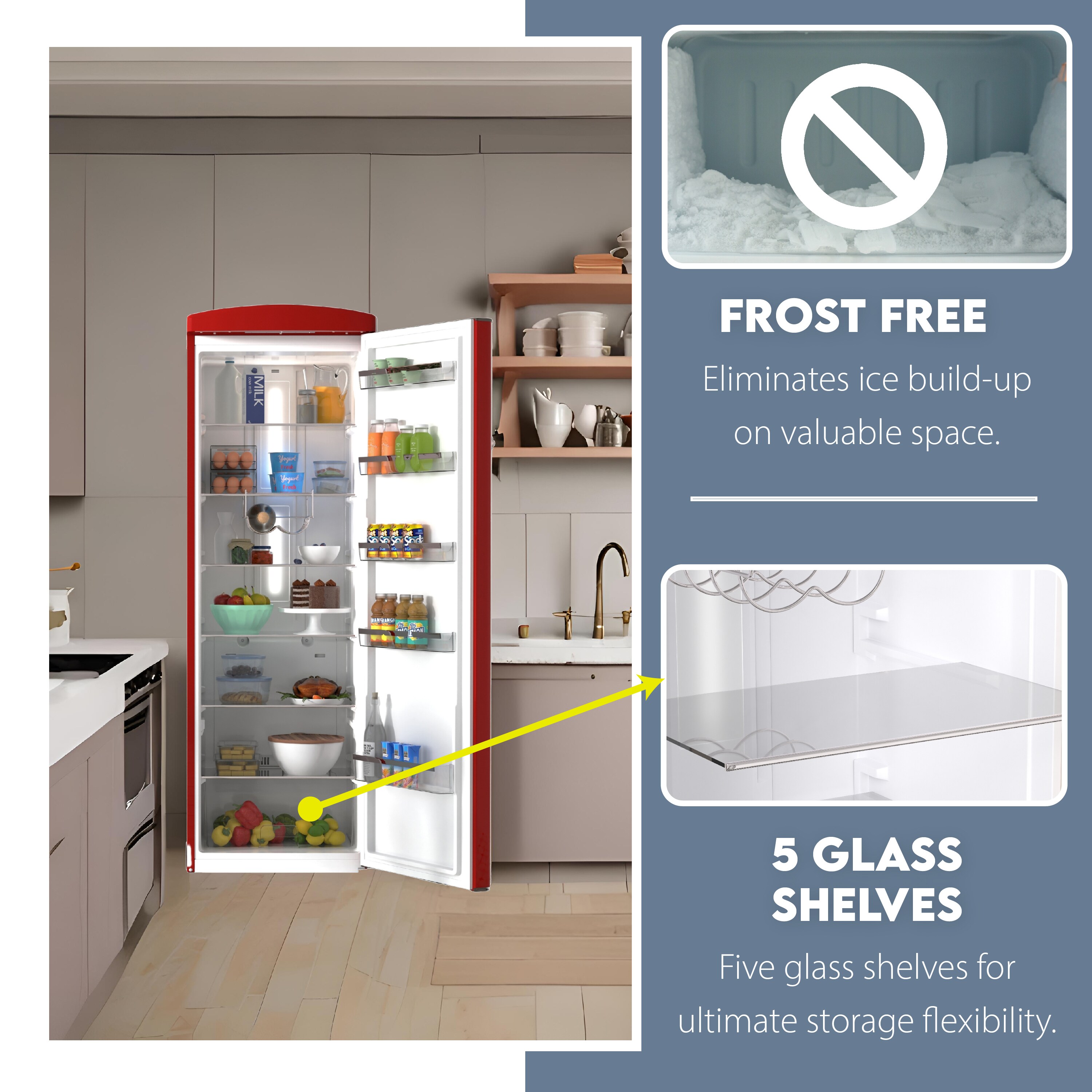 Refrigerador sin congelador de 11.12 pies cúbicos (Rojo) RR 1100 R
