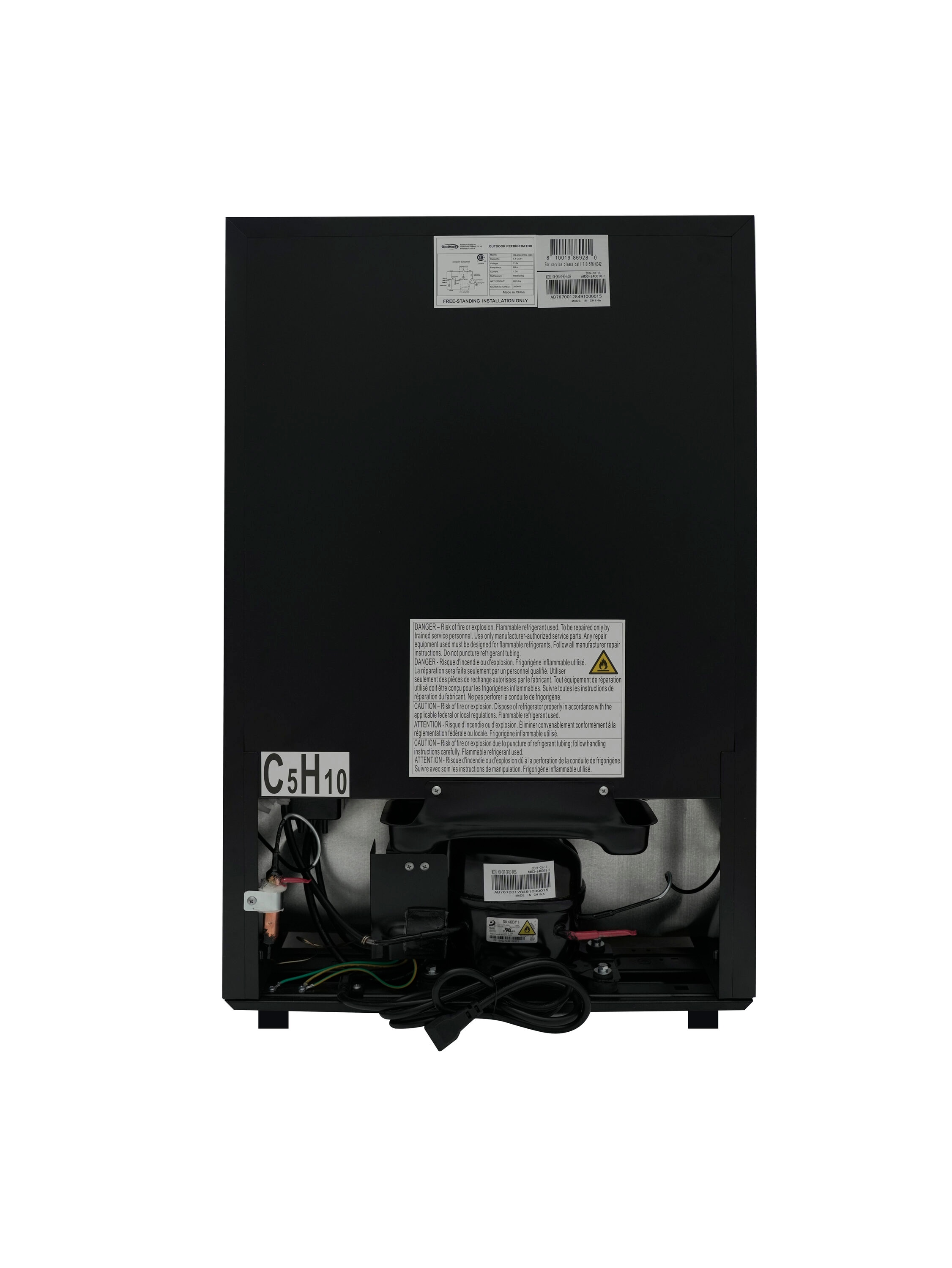 Refrigerador sin congelador para garaje listo de acero inoxidable de 4.4 pies cúbicos KoolMore OCR-44SS
