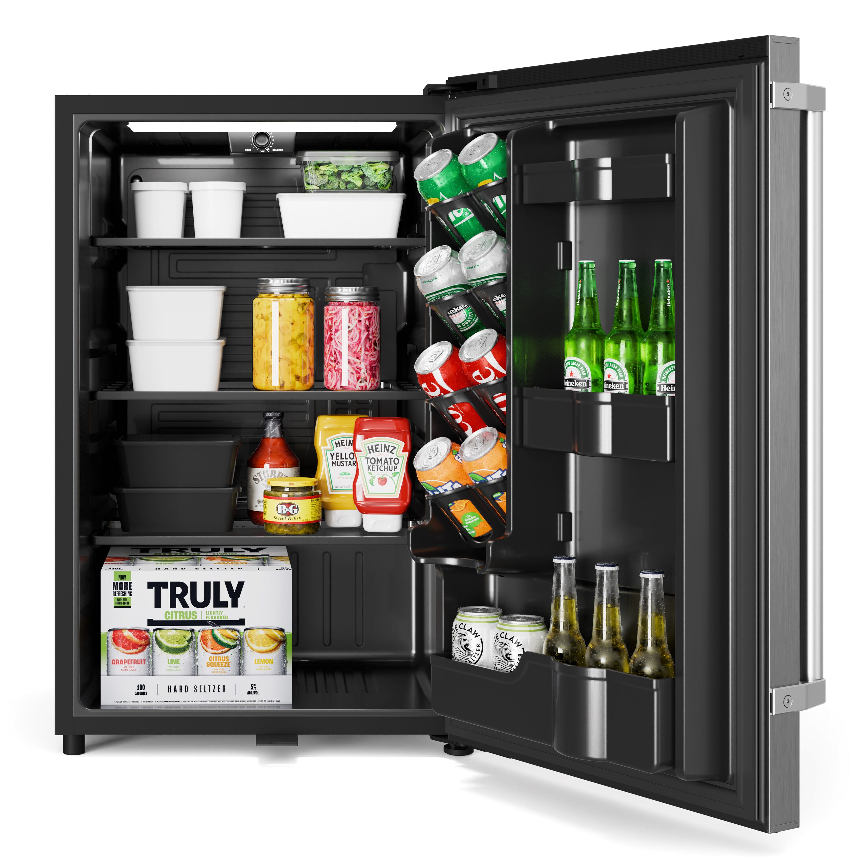 Refrigerador sin congelador para garaje listo de acero inoxidable de 4.4 pies cúbicos KoolMore OCR-44SS